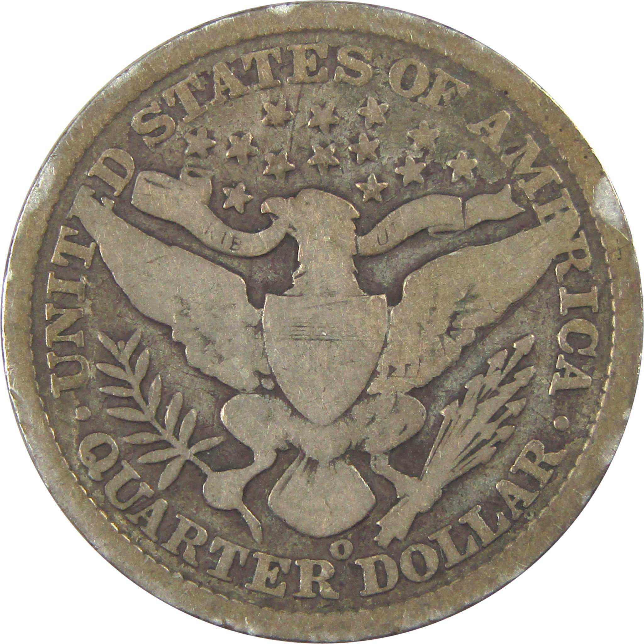 1896 O Barber Quarter G Good Silver 25c Coin SKU:I21861