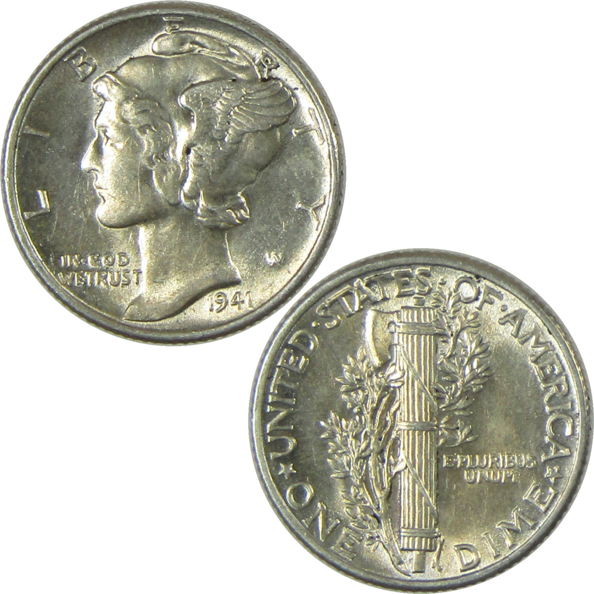 1941 Mercury Silver Dime AU About Uncirculated 10c Coin SKU:CP344