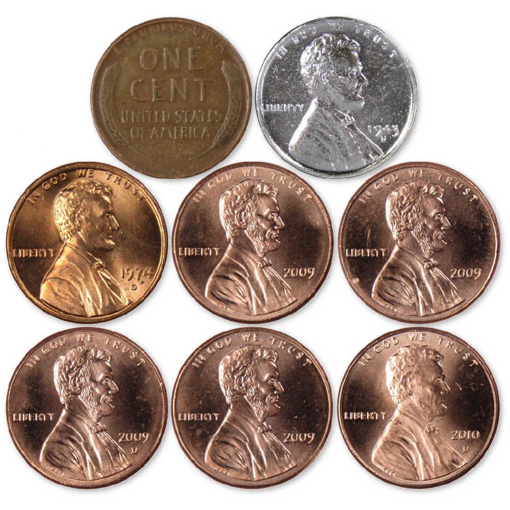 100 Years of Lincoln Penny Cent Designs 8 Coin Set Collectible