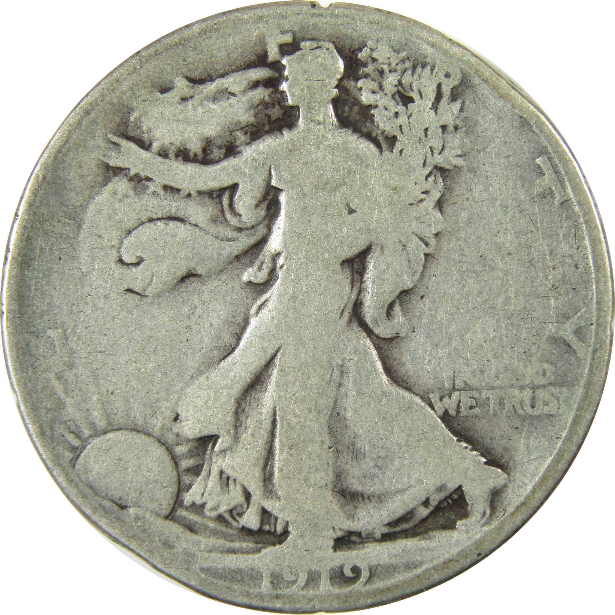 1919 D Liberty Walking Silver Half Dollar G Good Details SKU:CP1424