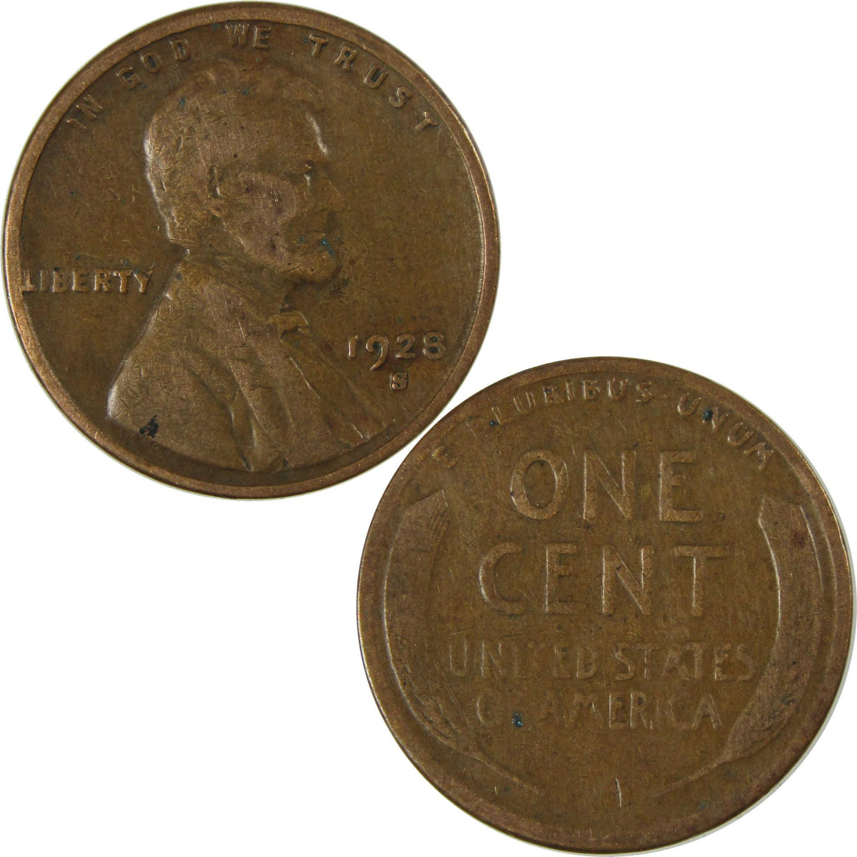 1928 S Lincoln Wheat Cent G Good Penny 1c Coin Collectible SKU:I26681