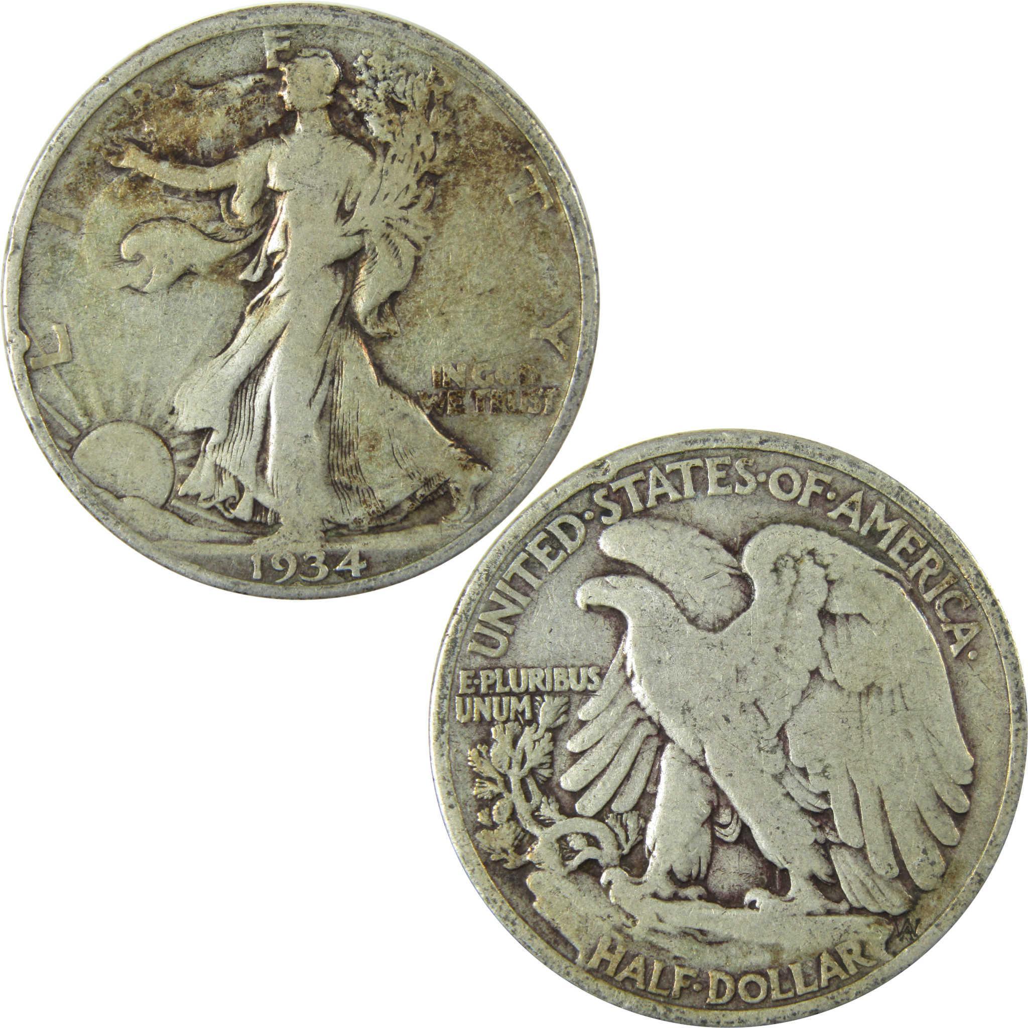 1934 Liberty Walking Silver Half Dollar VG Very Good SKU:CP507