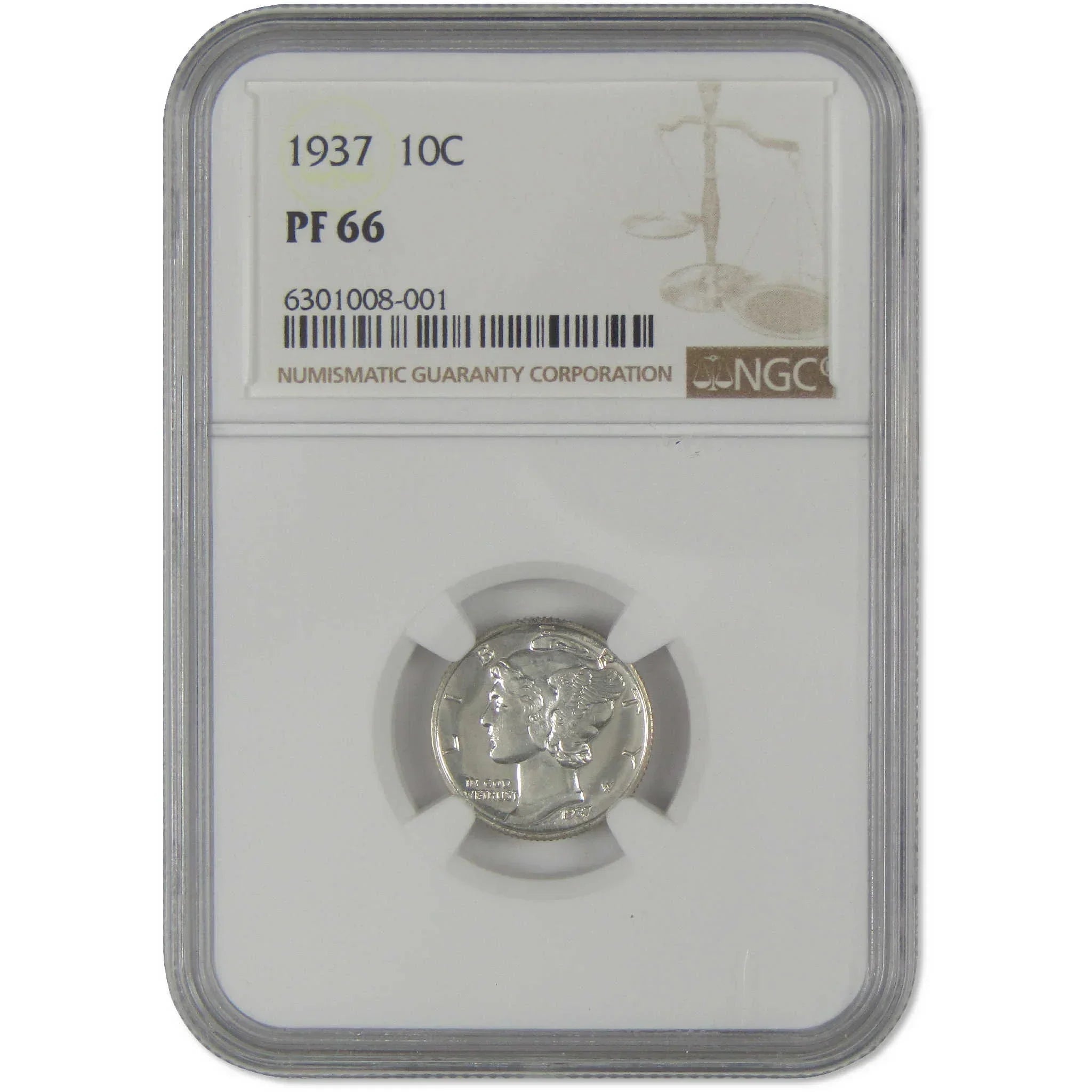 1937 Mercury Dime PF 66 NGC Silver Proof 10c Coin