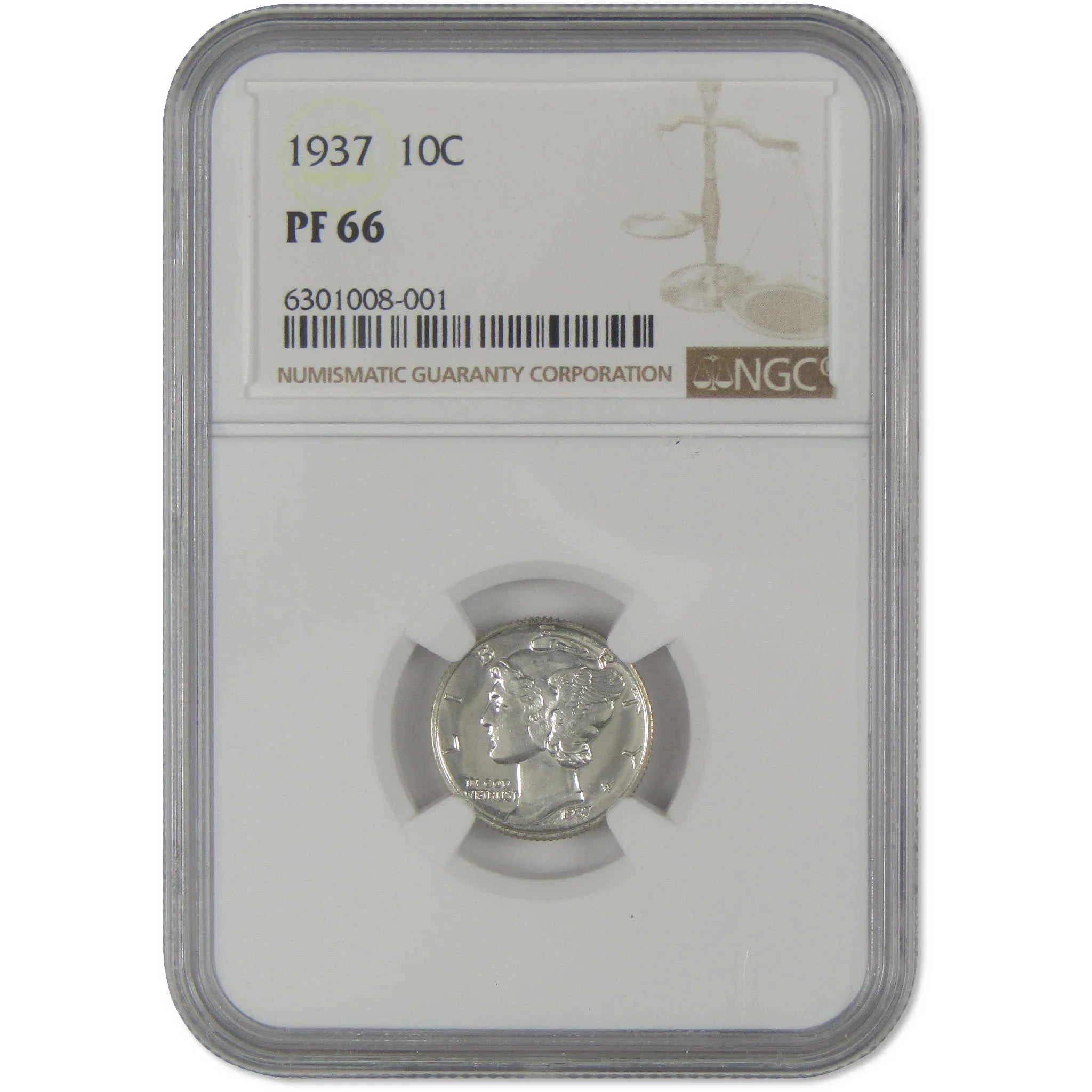 1937 Mercury Dime PF 66 NGC Silver Proof 10c Coin