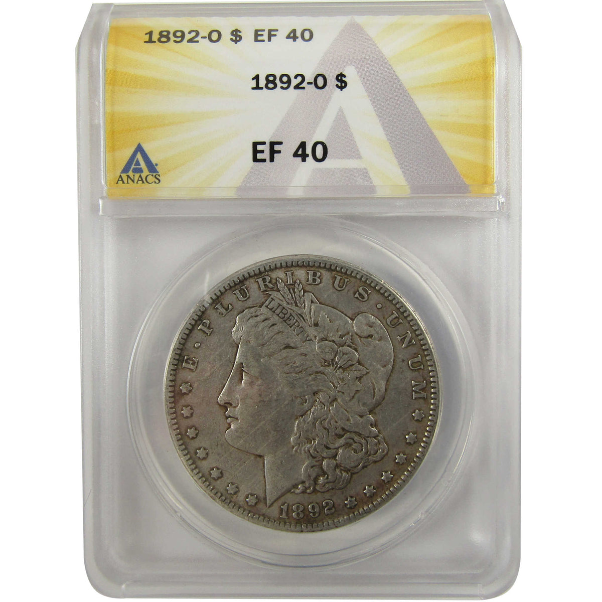 1892 O Morgan Silver Dollar EF 40 ANACS $1 Coin Collectible SKU:I9629 - Morgan coin - Morgan silver dollar - Morgan silver dollar for sale - Profile Coins & Collectibles