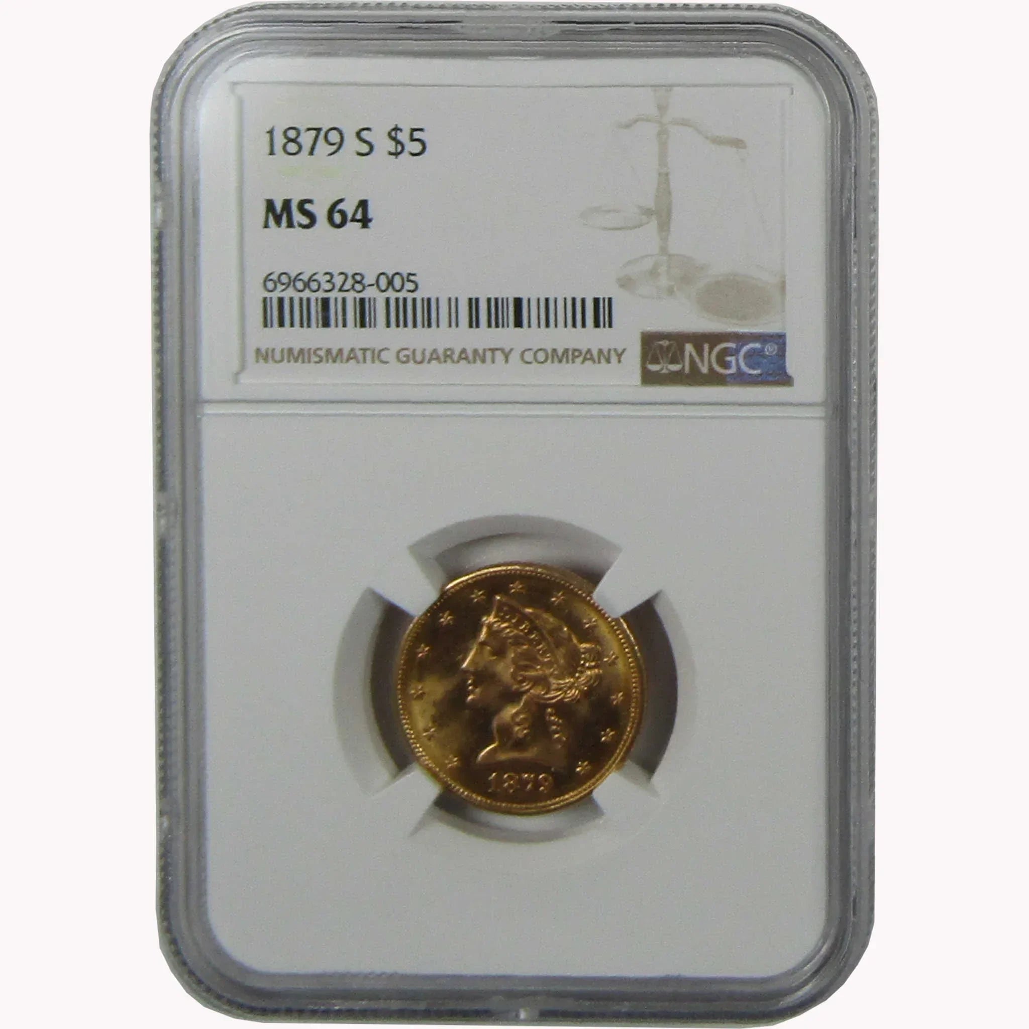 1879 S Liberty Head Gold $5 Half Eagle MS 64 NGC SKU:CP1489