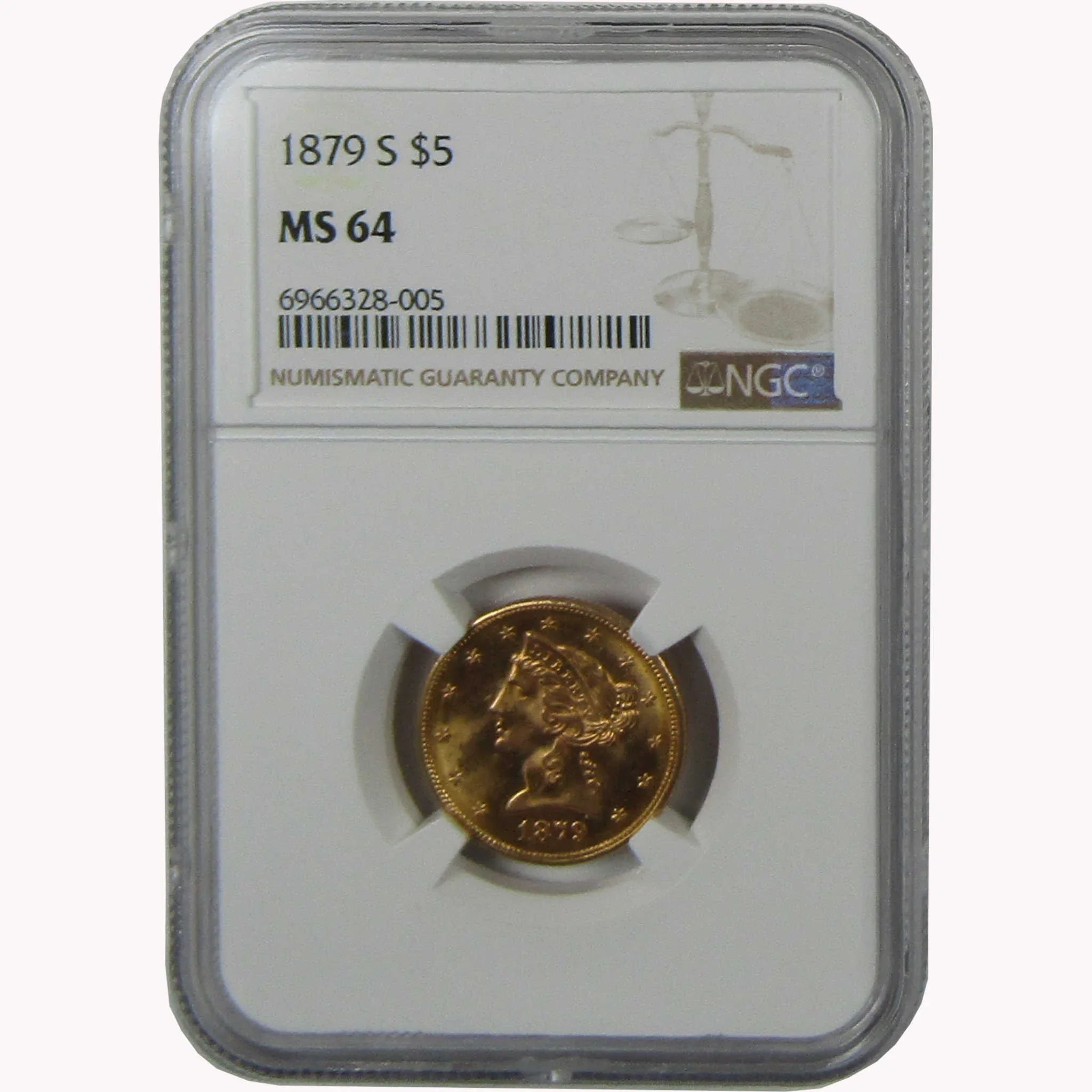 1879 S Liberty Head Gold $5 Half Eagle MS 64 NGC SKU:CP1489
