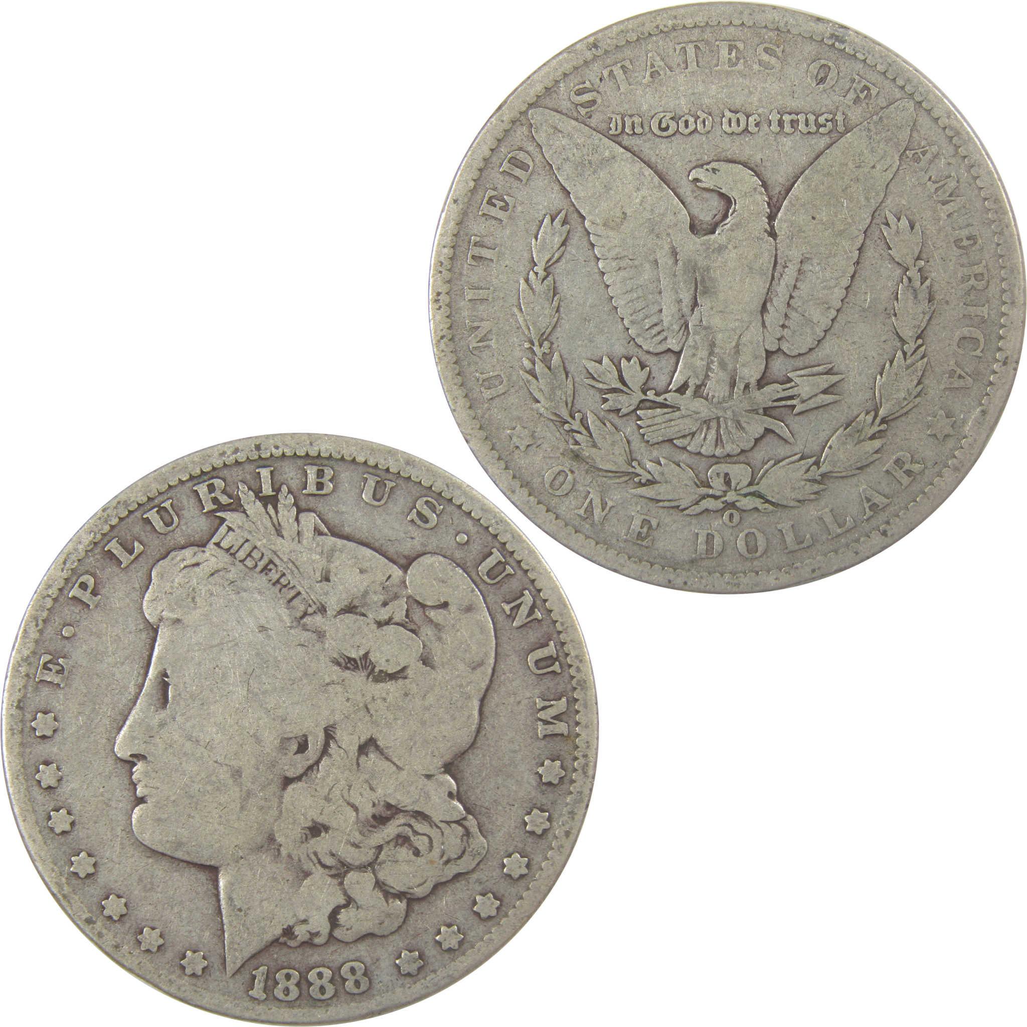 1888 O Hot Lips Morgan Silver Dollar VG Very Good $1 Coin SKU:I24812 - Morgan coin - Morgan silver dollar - Morgan silver dollar for sale - Profile Coins & Collectibles