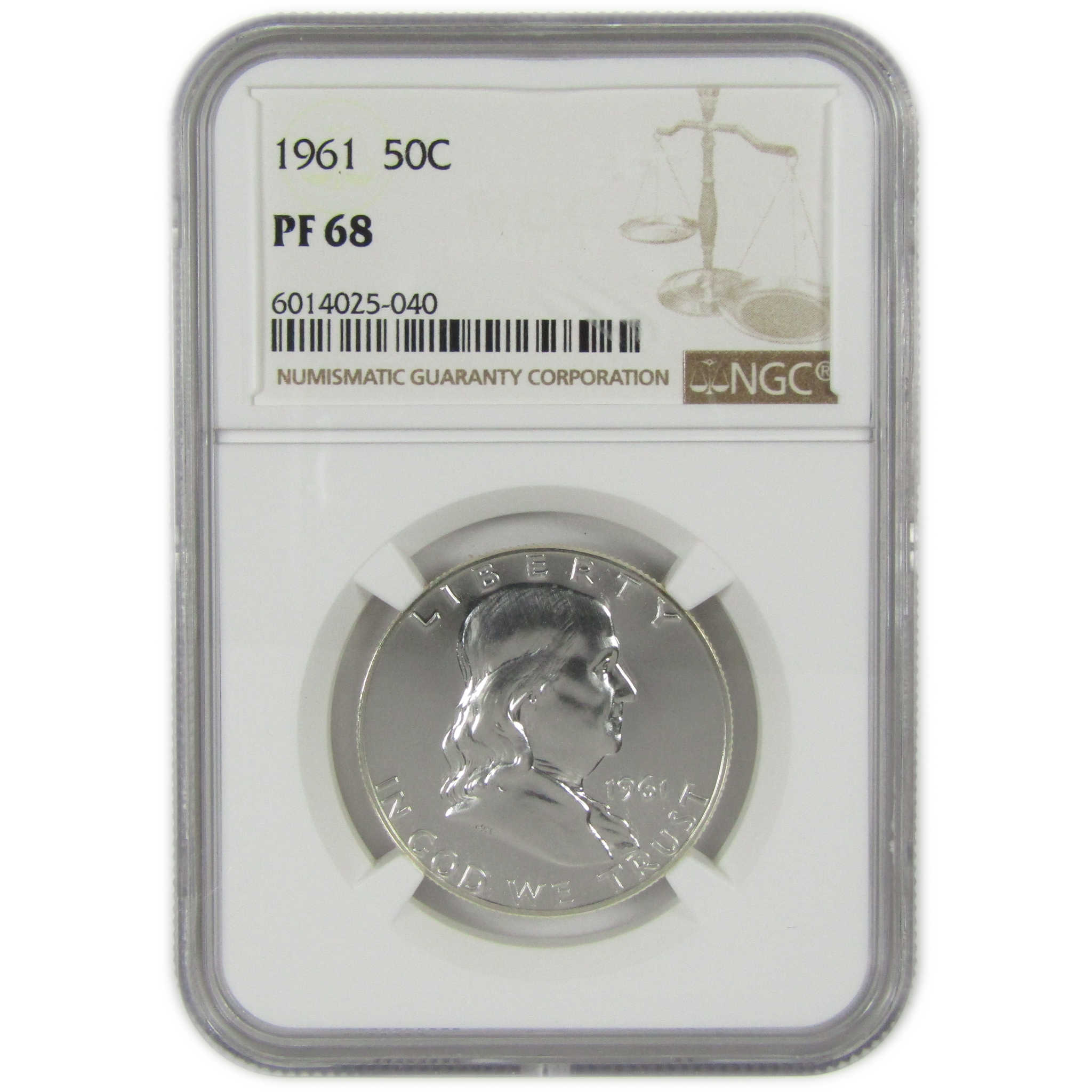 1961 Franklin Silver Half Dollar PF 68 NGC Proof 50c Coin SKU:I28814