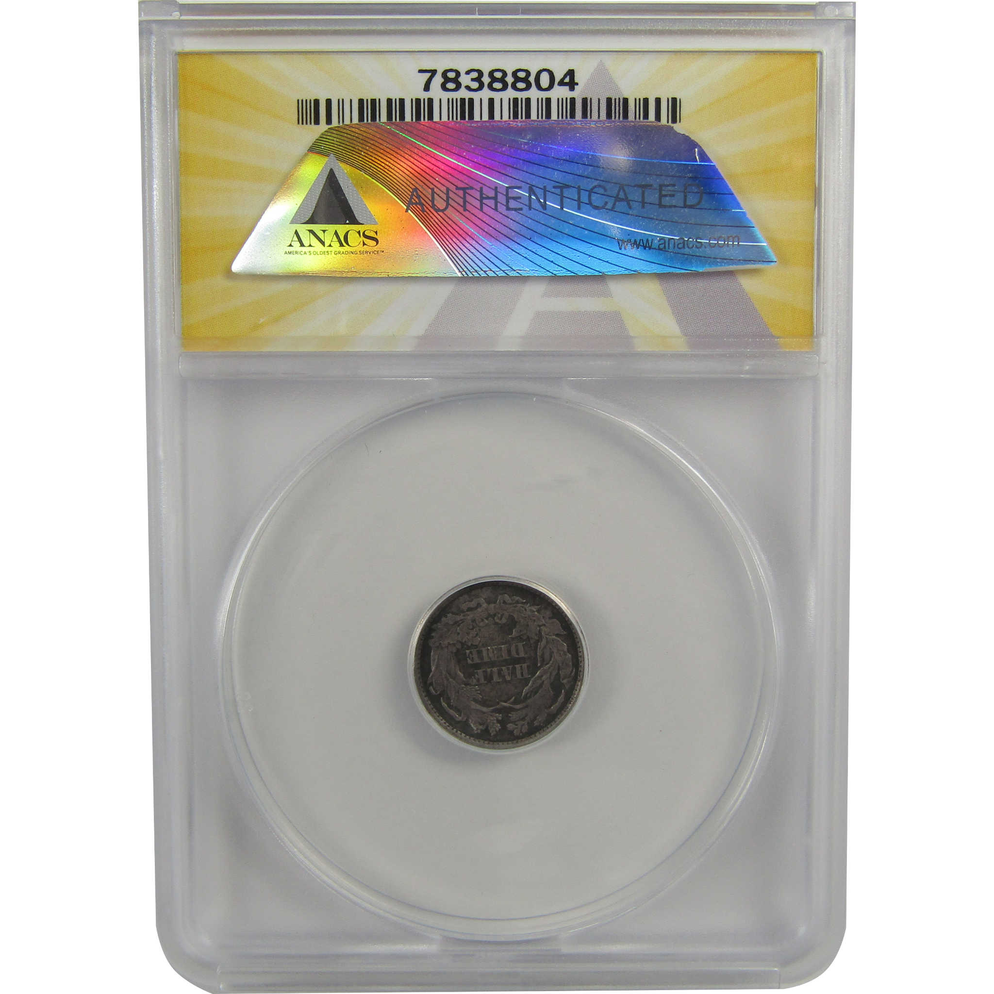 1871 Seated Liberty Half Dime AU 50 Details ANACS Silver SKU:I22320