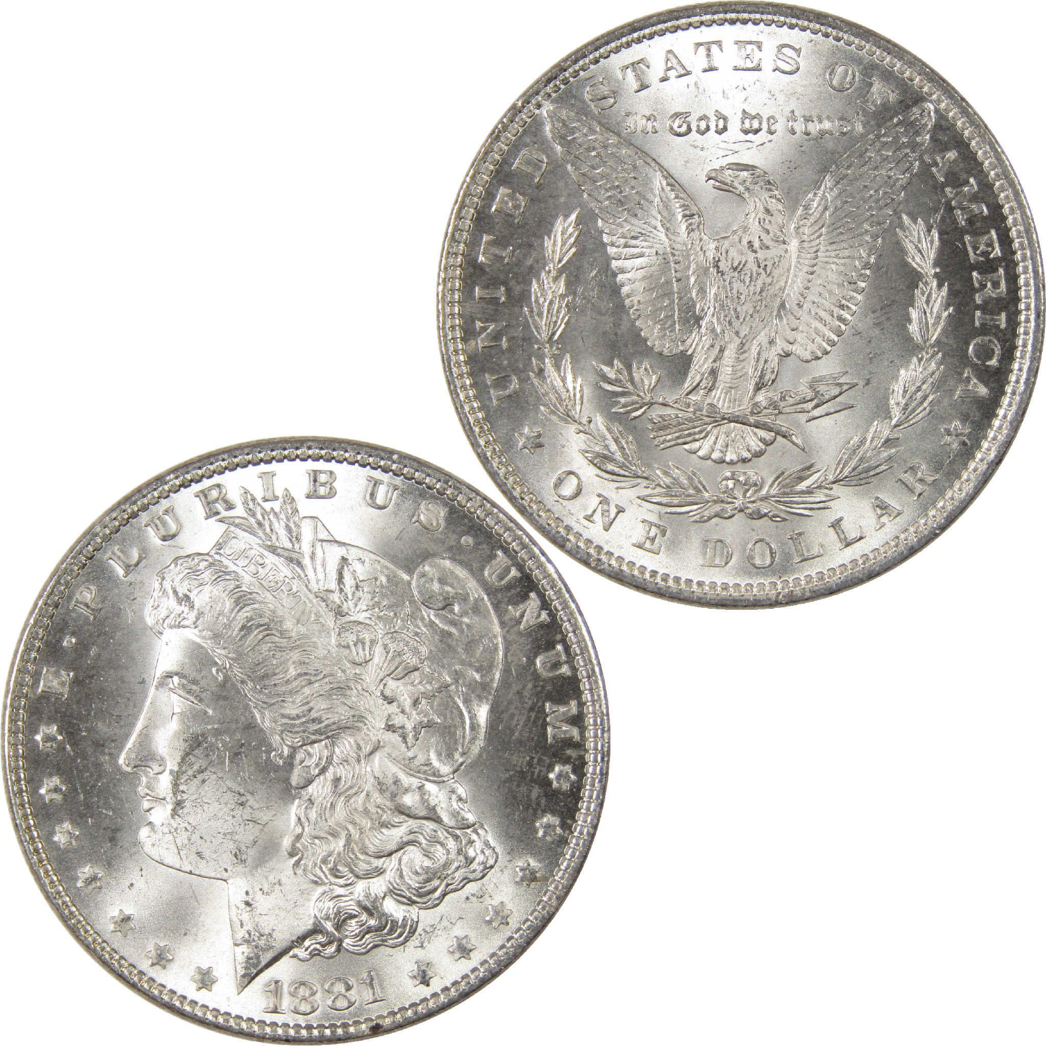 1881 Morgan Dollar Uncirculated Mint State Silver $1 Coin - Morgan coin - Morgan silver dollar - Morgan silver dollar for sale - Profile Coins & Collectibles