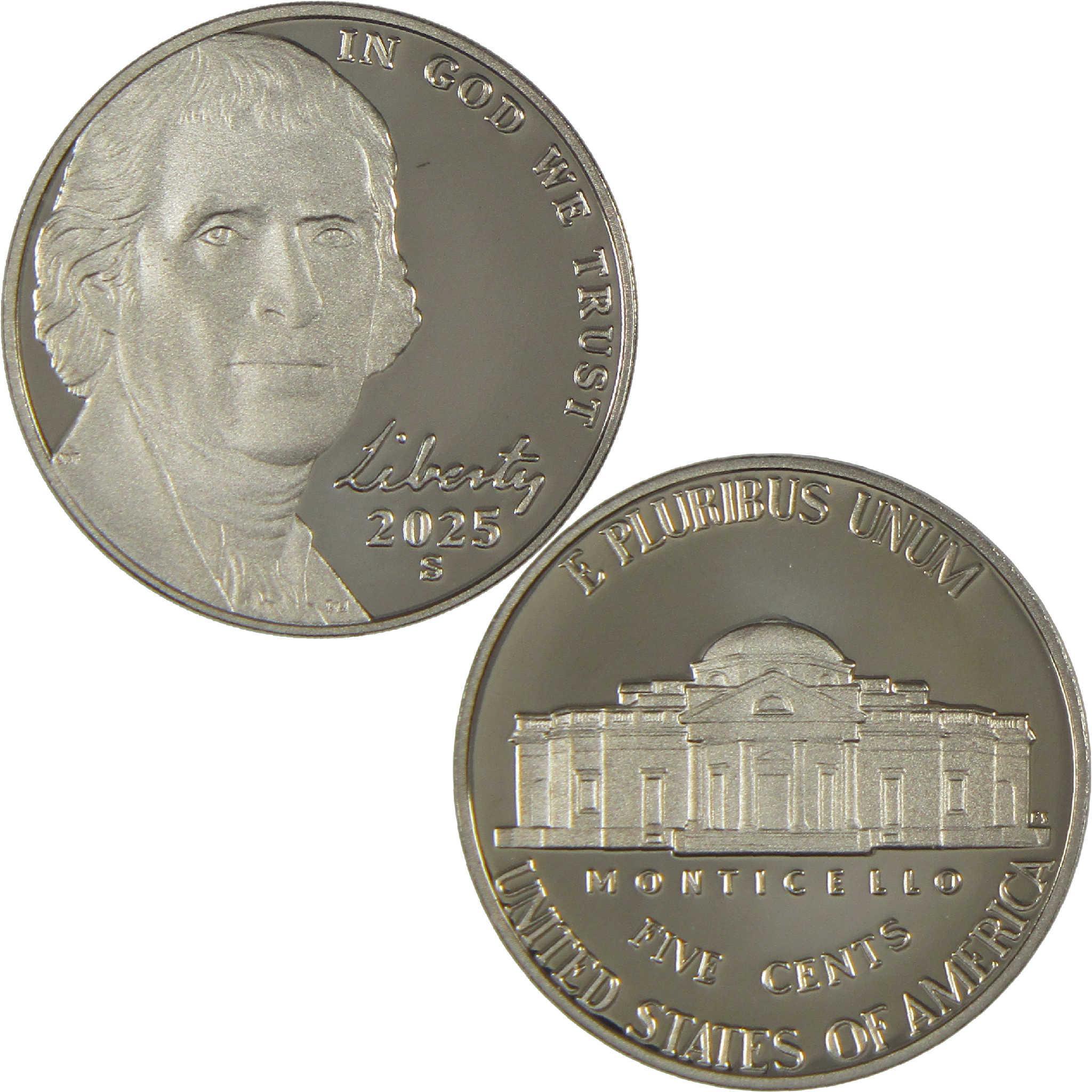 2025 S Jefferson Nickel Proof 5c Coin Collectible