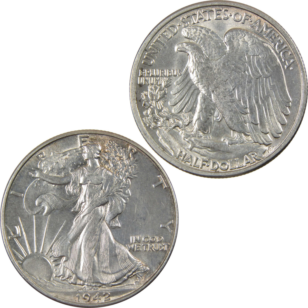 1942 Liberty Walking Silver 50c Borderline Uncirculated SKU:I28648