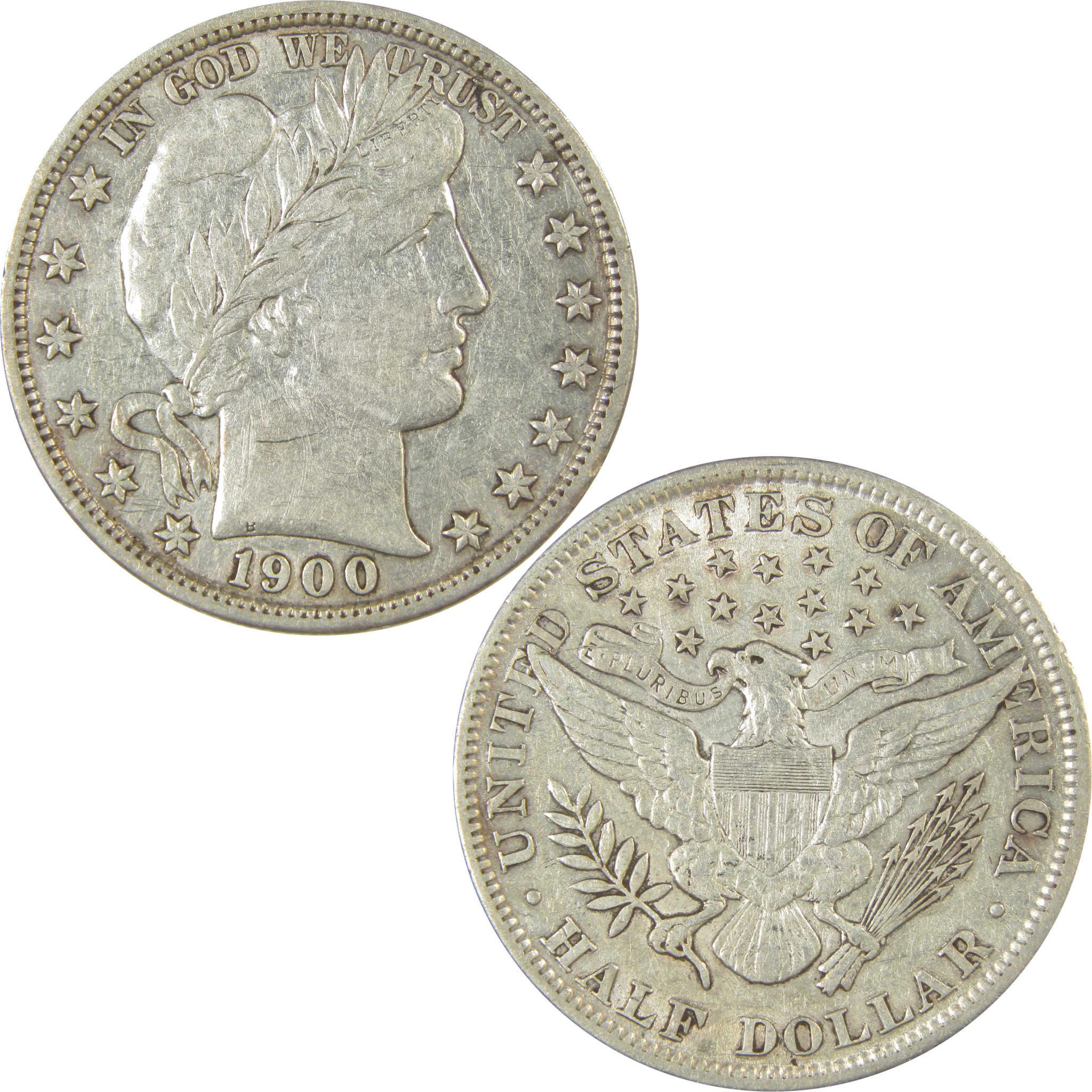 1900 Barber Silver Half Dollar XF EF Extremely Fine SKU:I24222