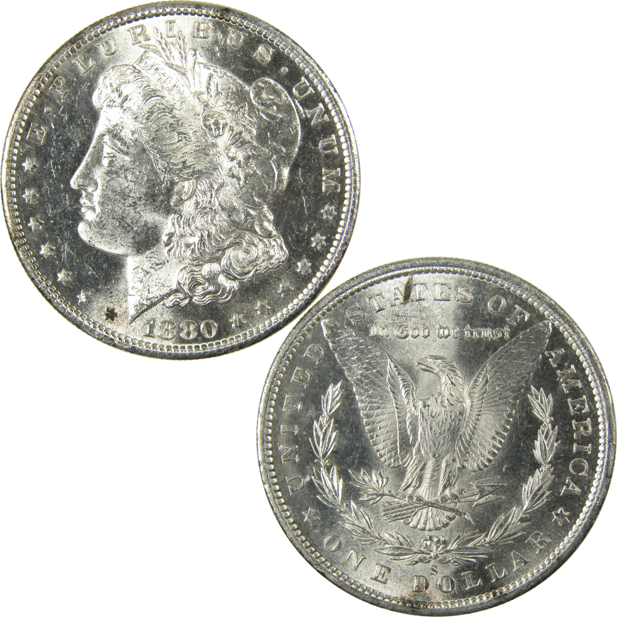 1880 S Morgan Silver Dollar Uncirculated Mint State $1 Coin SKU:I27071