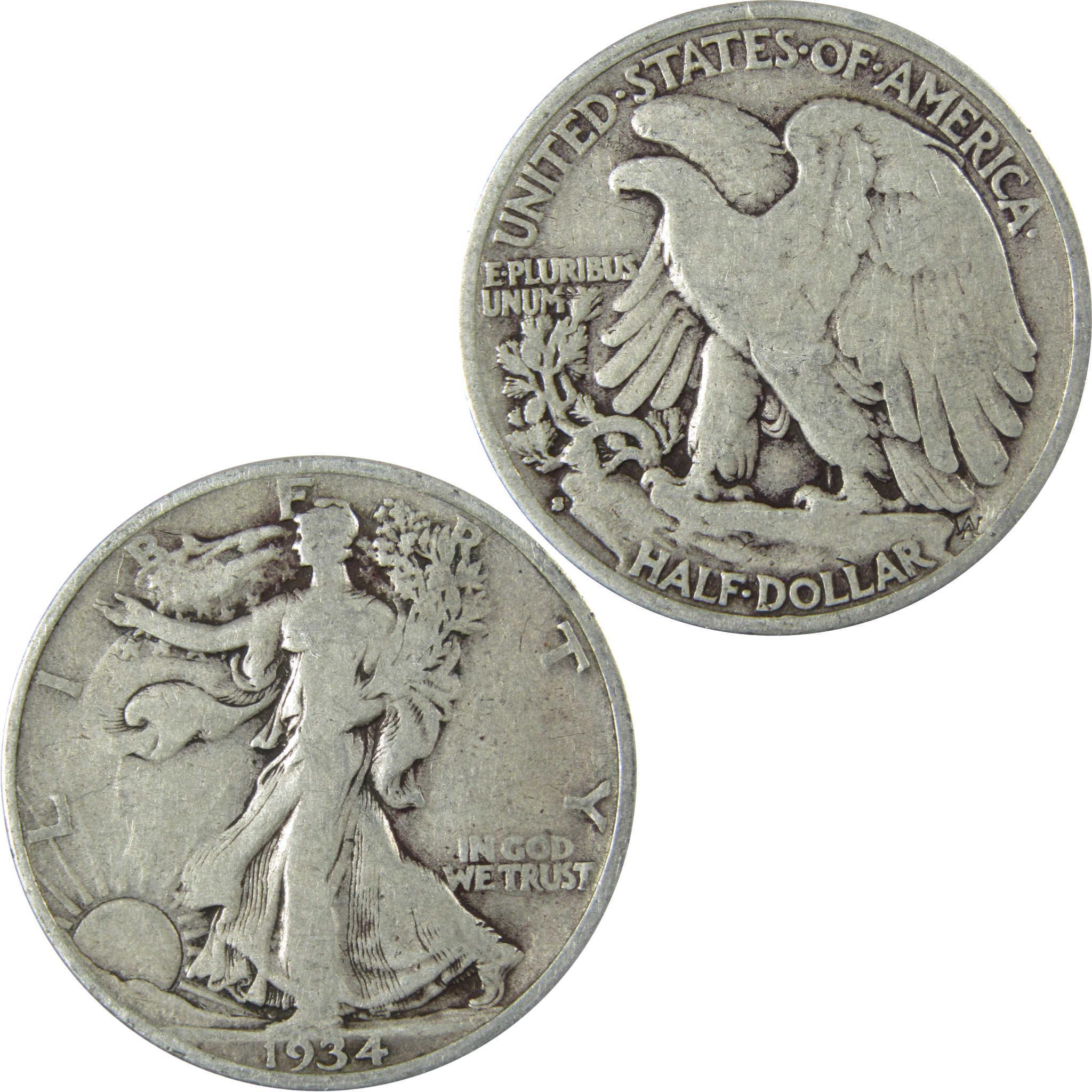 1934 S Liberty Walking Silver Half Dollar VG Very Good SKU:CP522