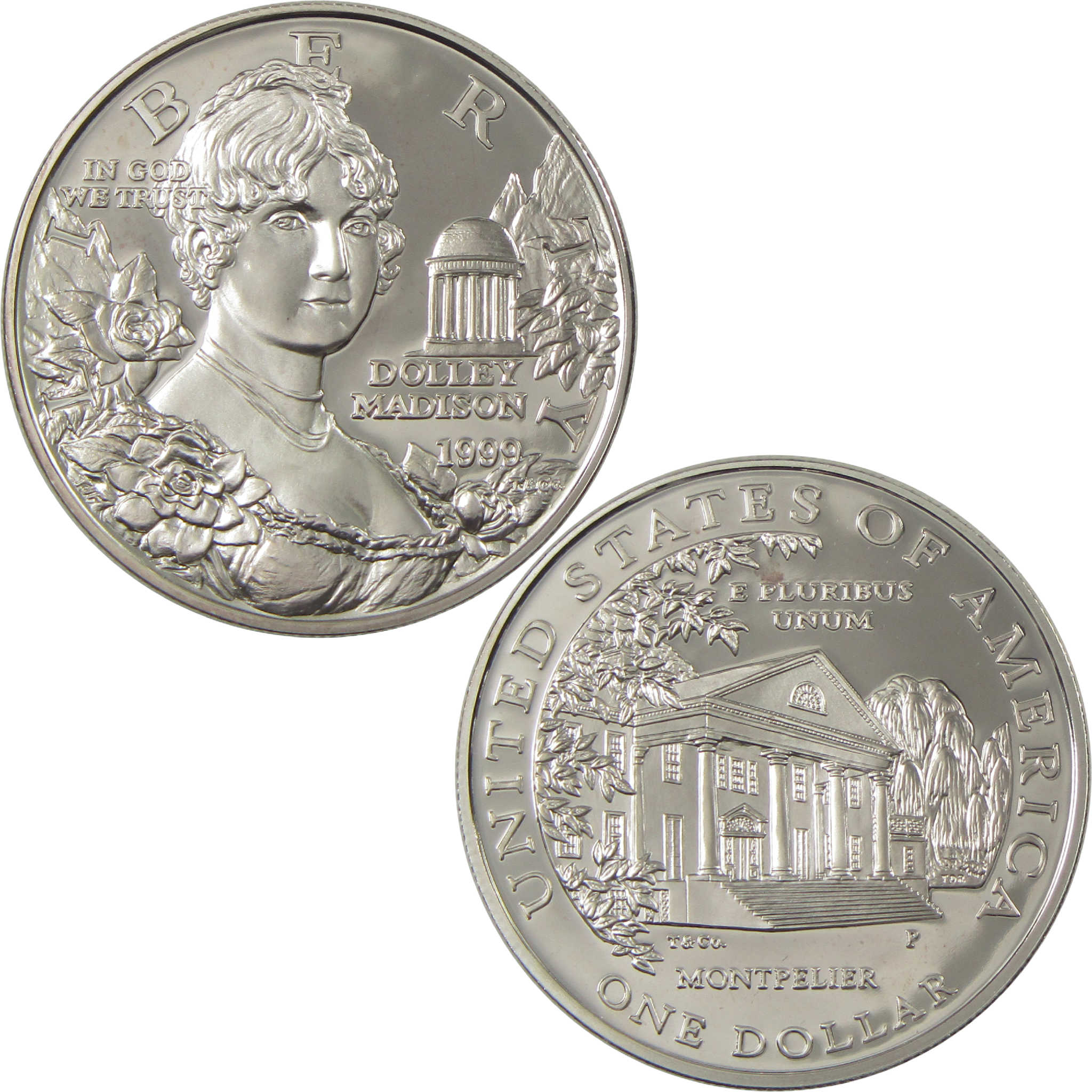 Dolley Madison Commemorative Dollar 1999 P Choice Proof Silver $1 Coin