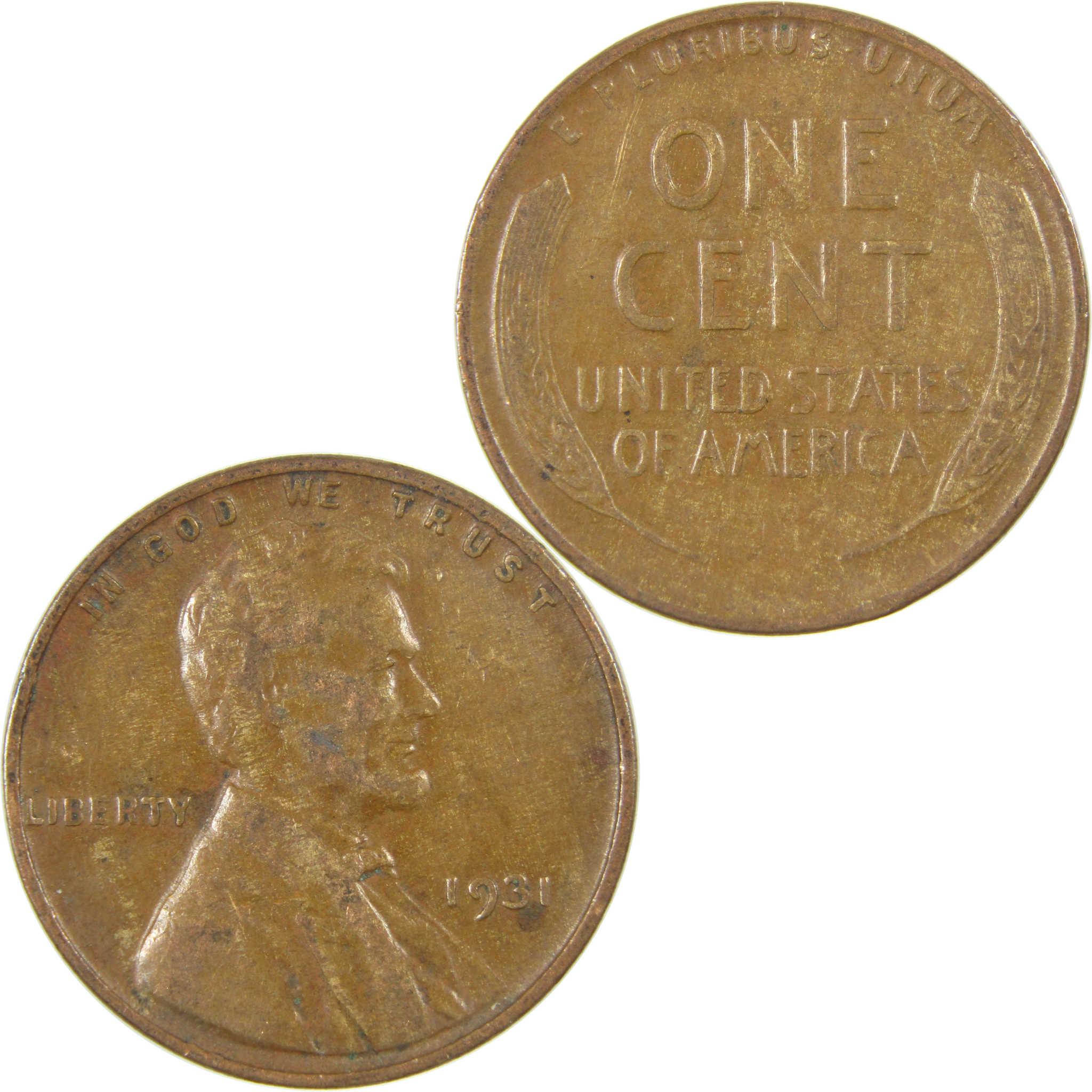 1931 Lincoln Wheat Cent VF Very Fine Penny 1c Coin SKU:I27295