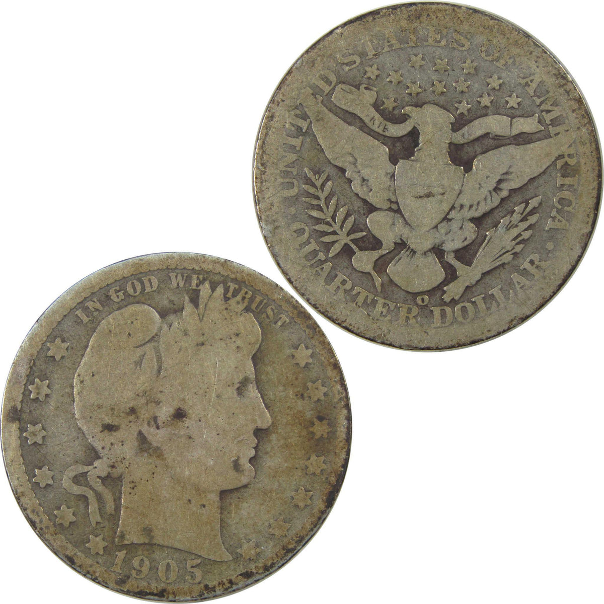 1905 O Barber Quarter AG About Good Silver 25c Coin SKU:I21827