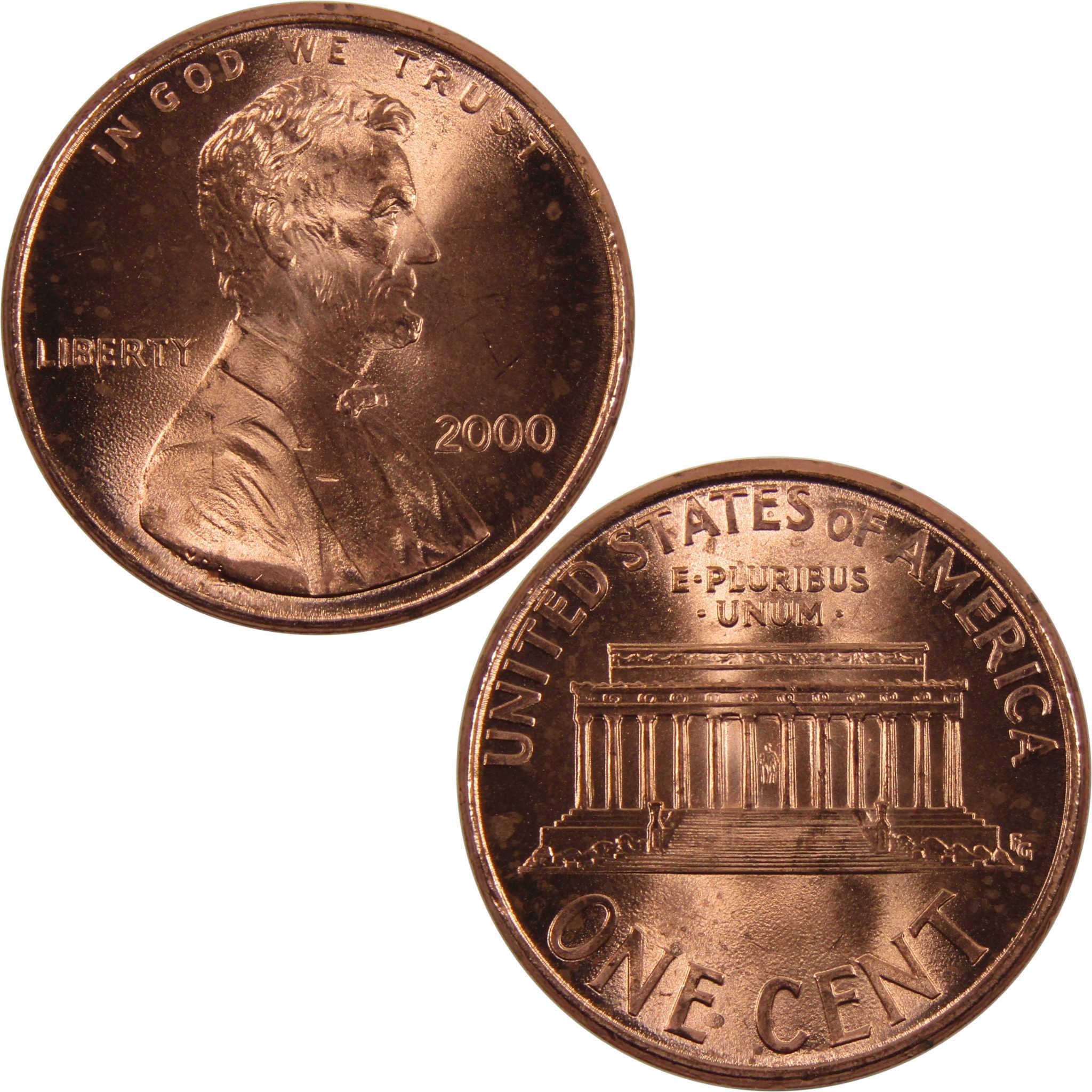 2000 Lincoln Memorial Cent BU Uncirculated Penny 1c Coin