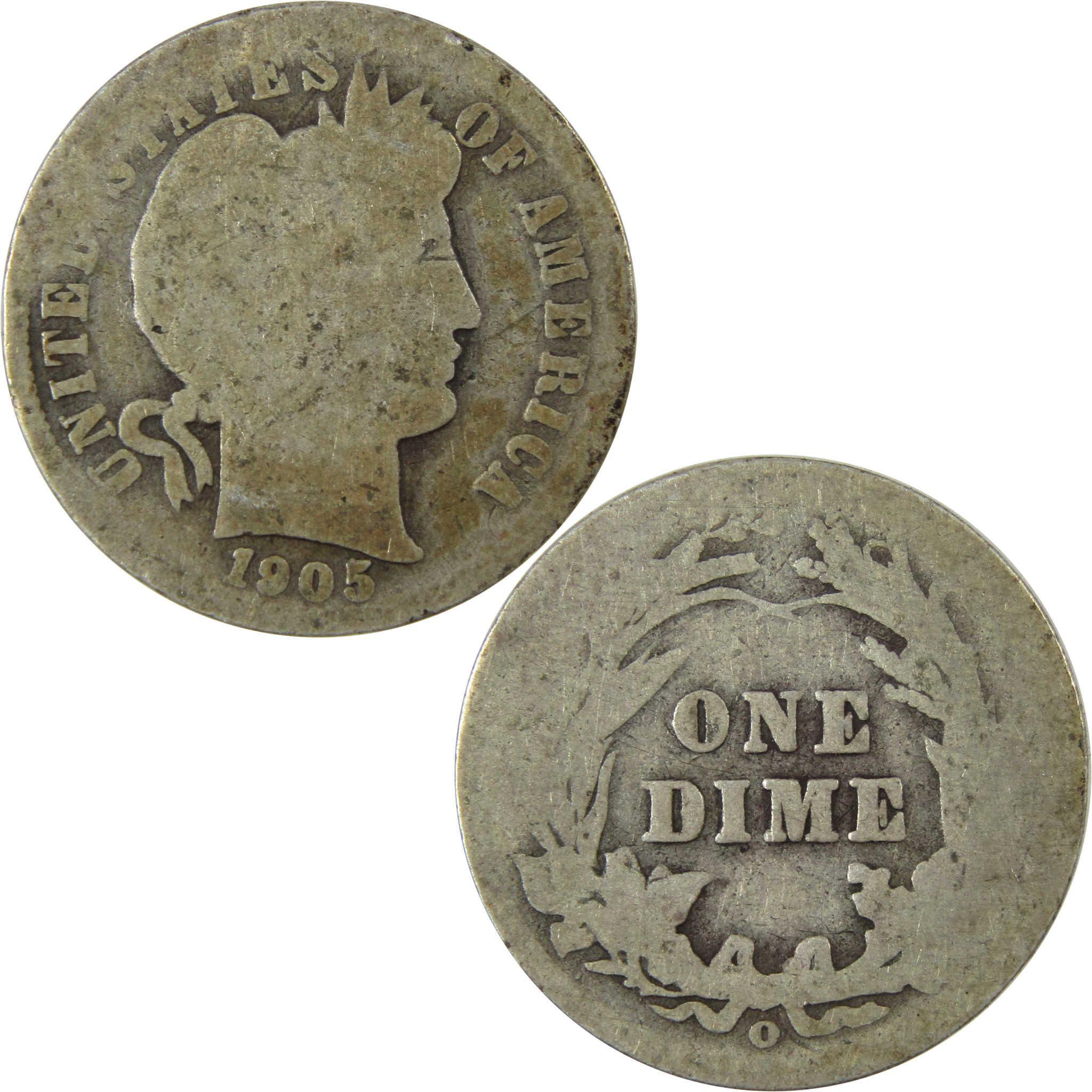1905 O Micro O Barber Silver Dime AG About Good 10c Coin SKU:I26628