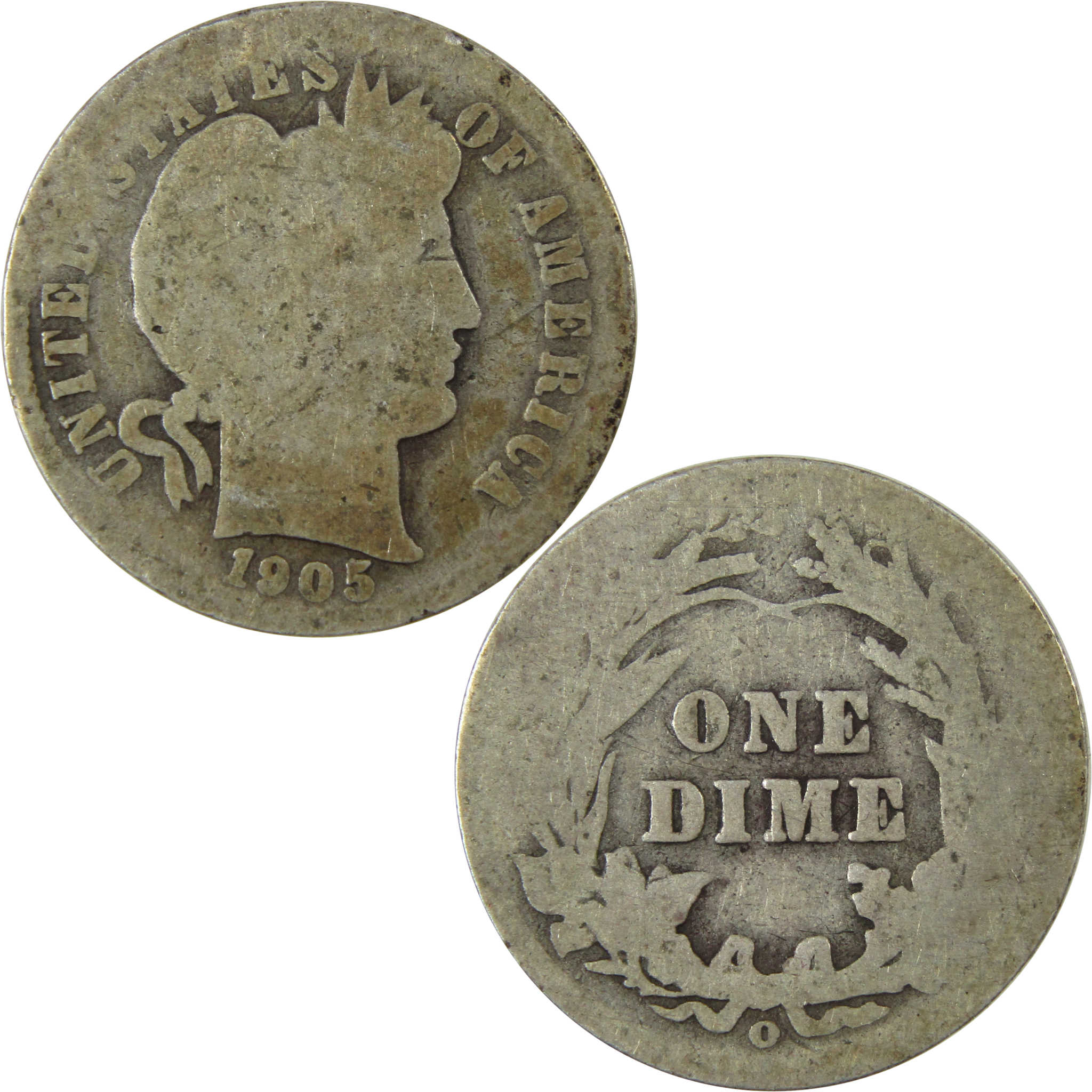 1905 O Micro O Barber Silver Dime AG About Good 10c Coin SKU:I26628