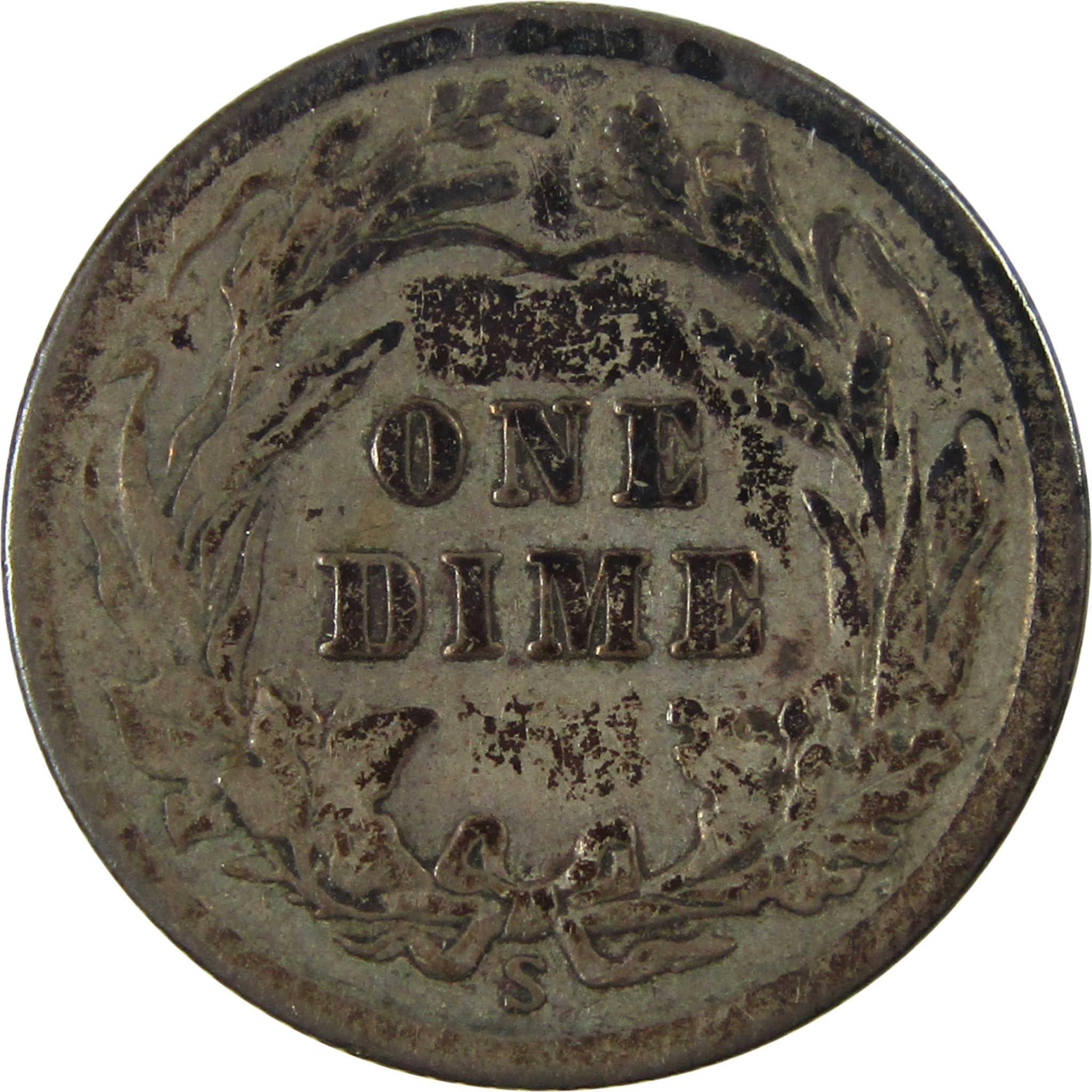 1912 S Barber Silver Dime VG Very Good 10c Coin Collectible SKU:CP86