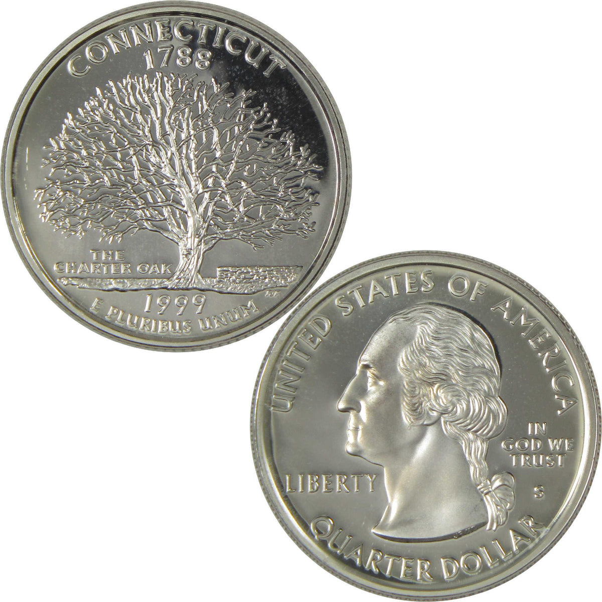 1999 S Connecticut State Silver Quarter Proof 25c Coin Collectible