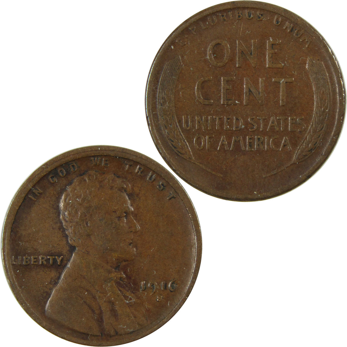 1916 S Lincoln Wheat Cent XF EF Extremely Fine 1c Coin SKU:I28643