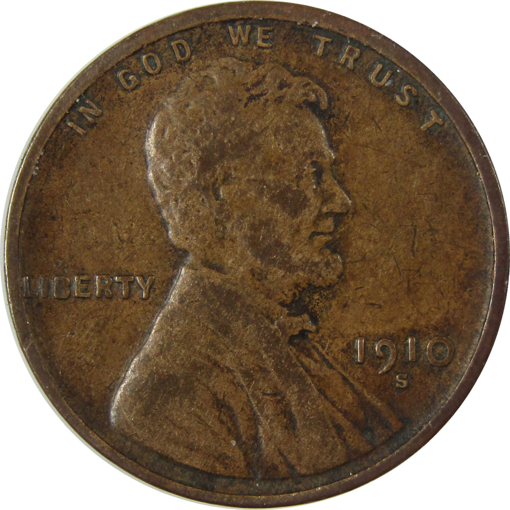 1910 S Lincoln Wheat Cent VF Very Fine Penny 1c Coin SKU:I27646