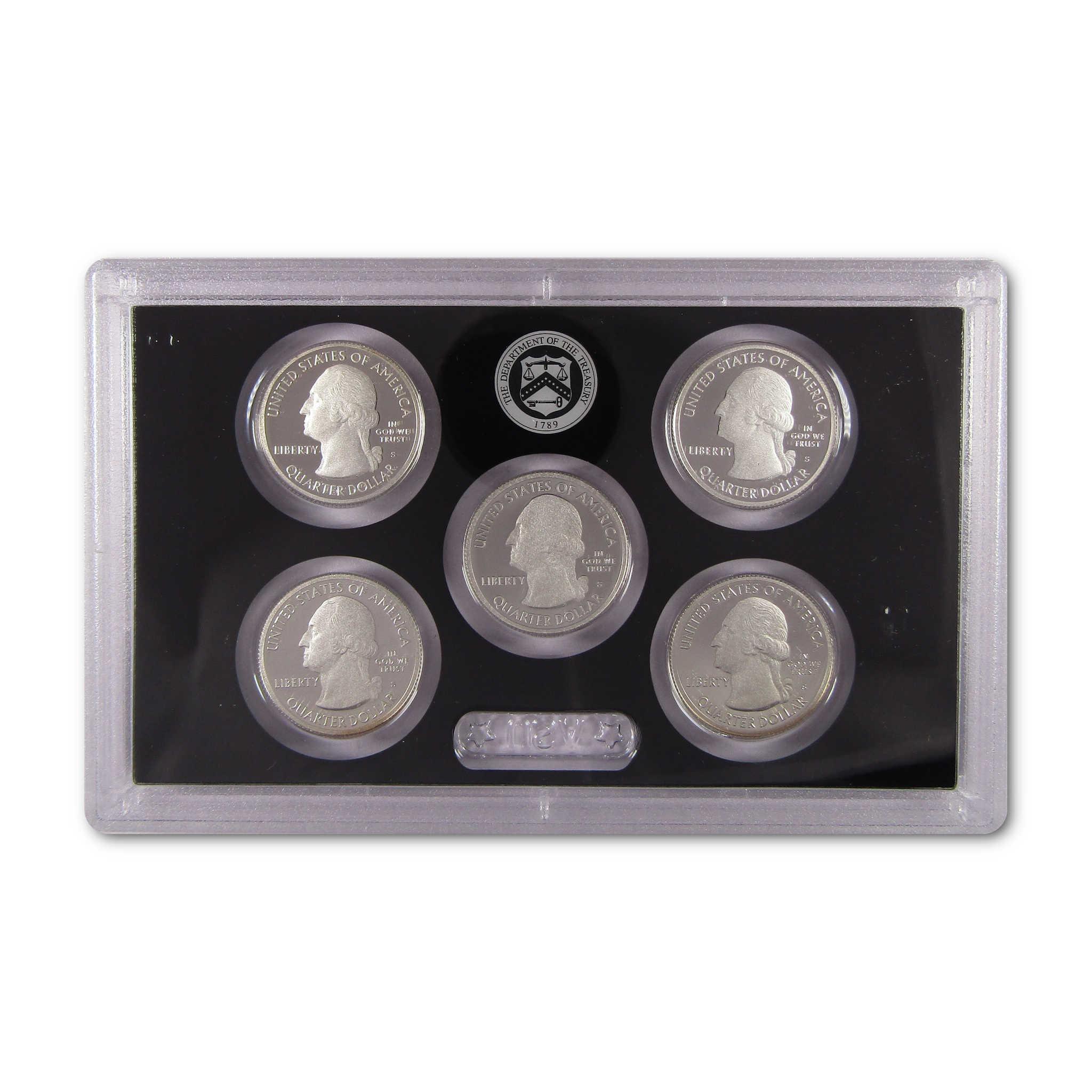 United States quarter dollar collectible coin set in clear display case