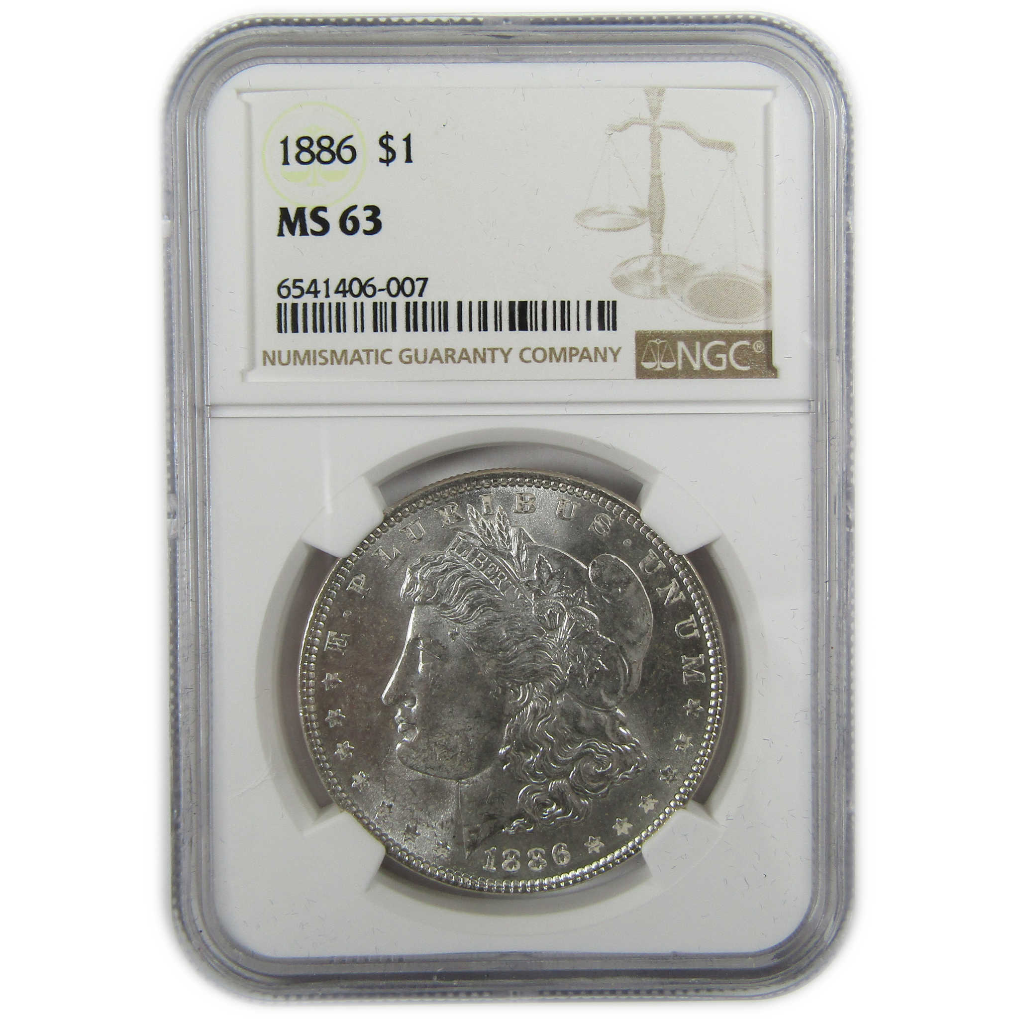 1886 Morgan Silver Dollar MS 63 NGC Uncirculated $1 Coin SKU:CP793 - Morgan coin - Morgan silver dollar - Morgan silver dollar for sale - Profile Coins & Collectibles