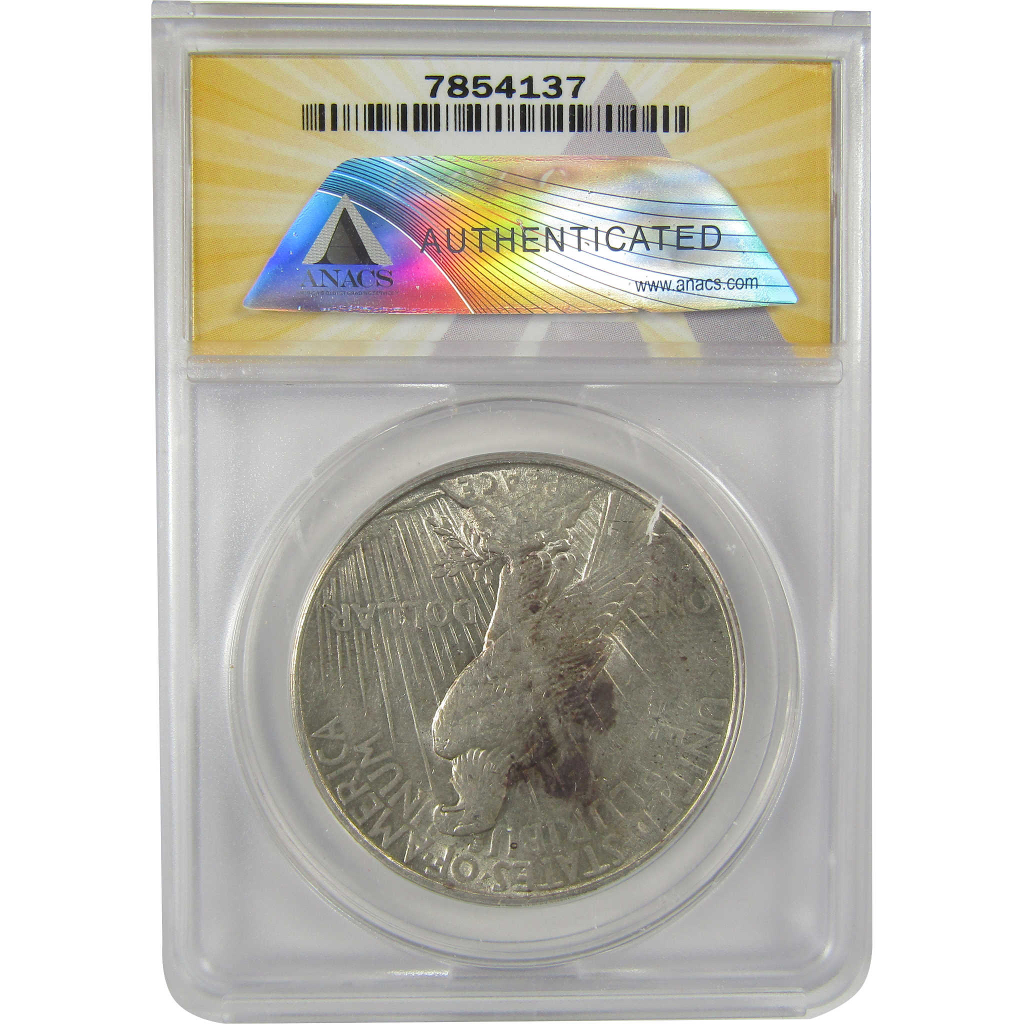 1935 S Peace Dollar AU 50 ANACS Silver $1 Coin SKU:I20755