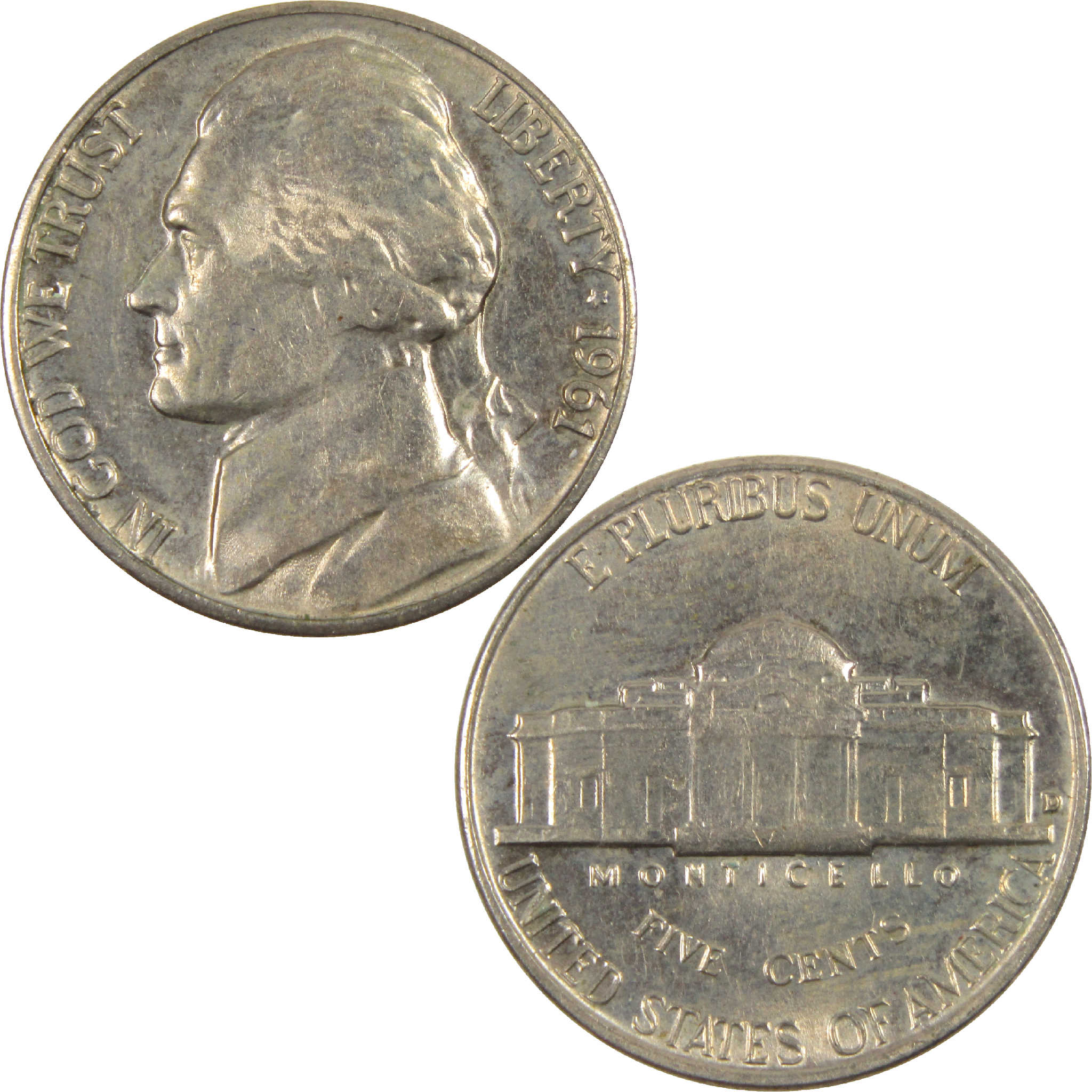 1961 D Jefferson Nickel Circulated 5c Coin Collectible