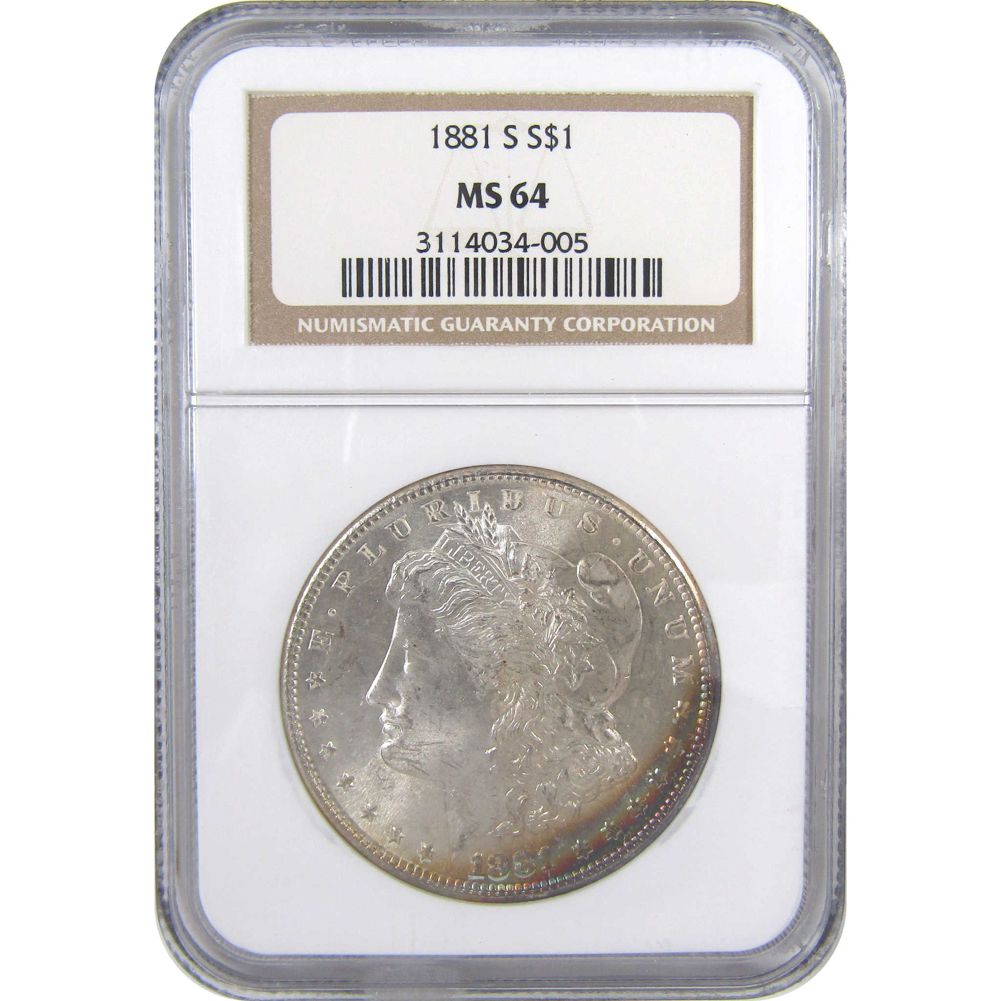 1881 S Morgan Dollar MS 64 NGC Silver Uncirculated Toned SKU:I18348