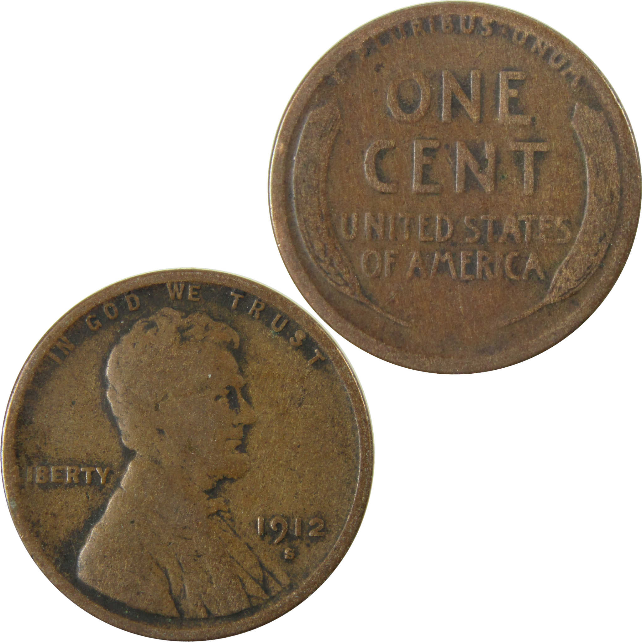 1912 S Lincoln Wheat Cent G Good Penny 1c Coin Collectible SKU:I28149