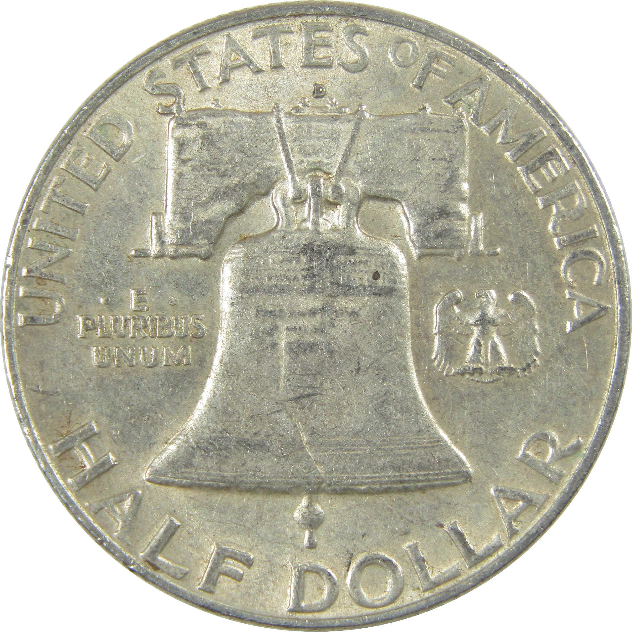 1959 D Franklin Half Dollar AU About Uncirculated Silver 50c Coin