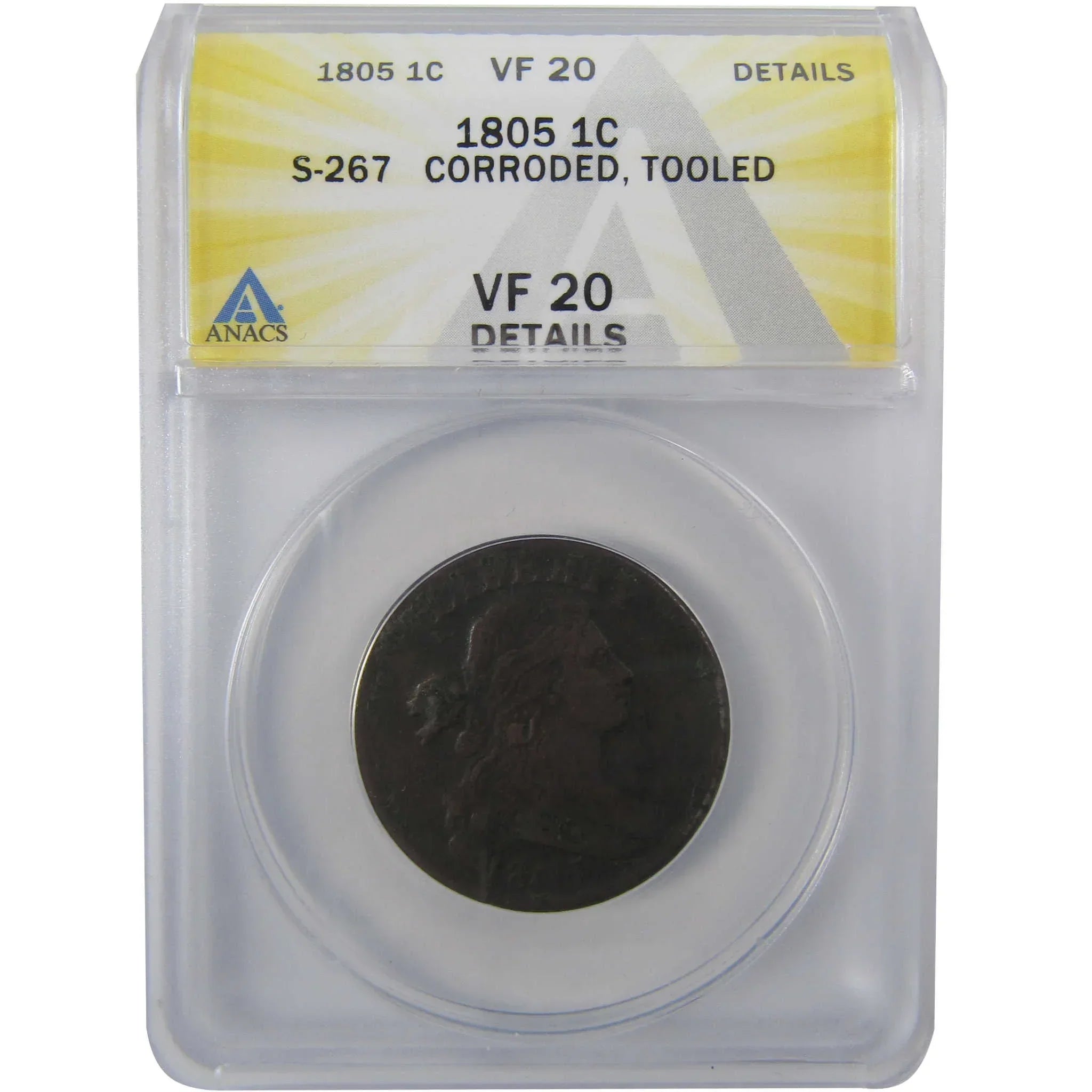 1805 Draped Bust Copper Large Cent VF 20 Details ANACS SKU:I25458