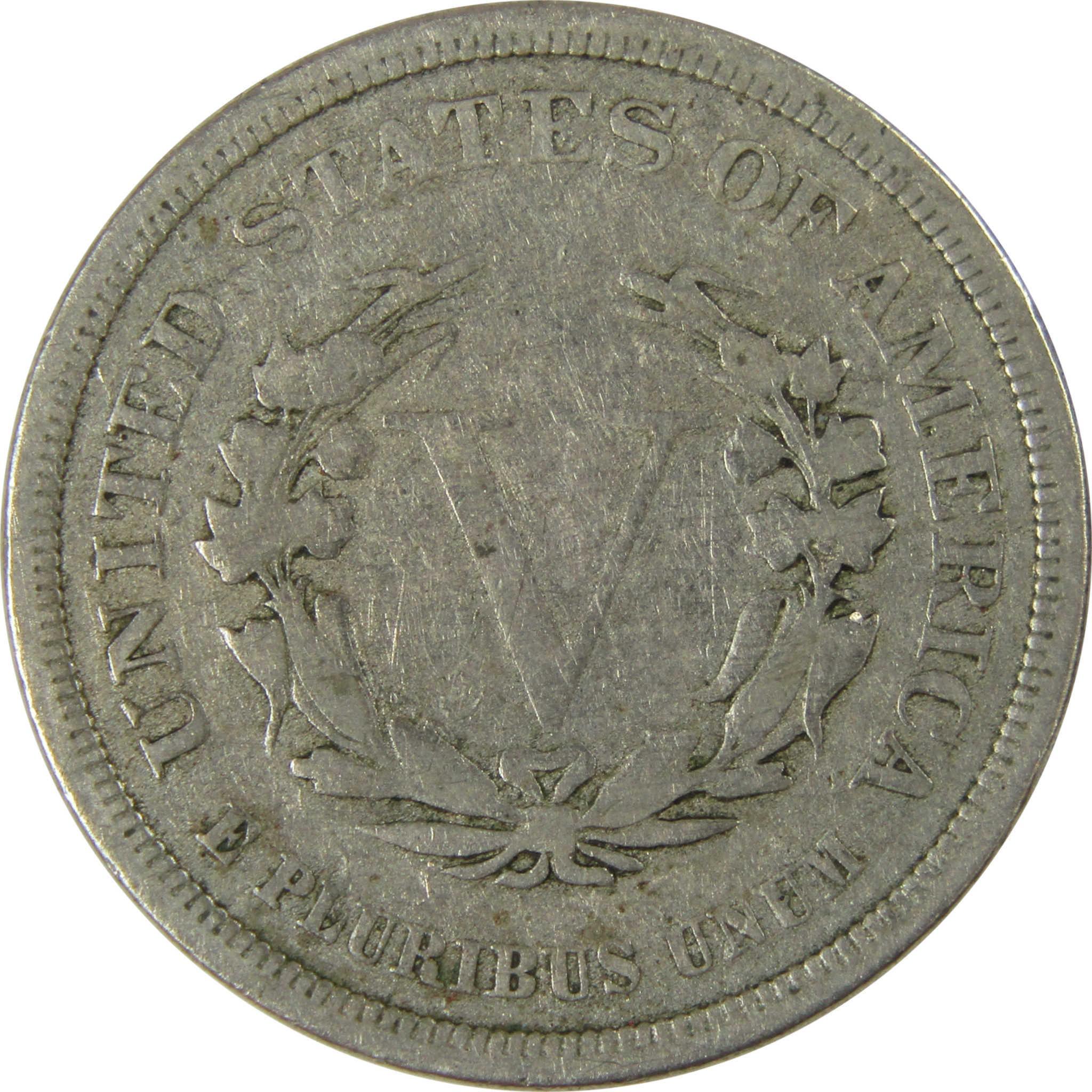 1883 No Cents Liberty Head V Nickel F Fine 5c Coin SKU:I26506