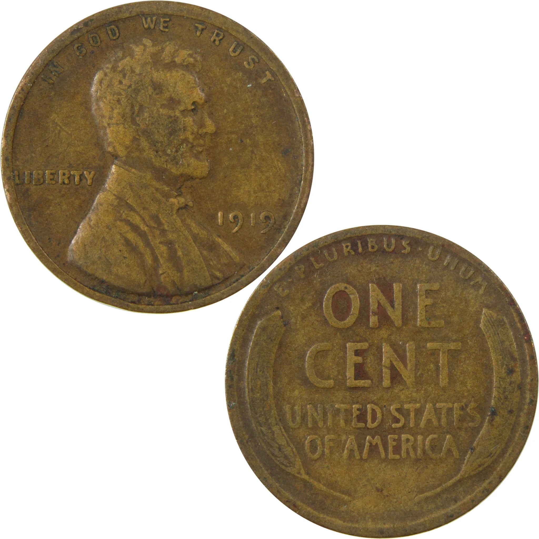 1919 Lincoln Wheat Cent G Good Penny 1c Coin SKU:I26819