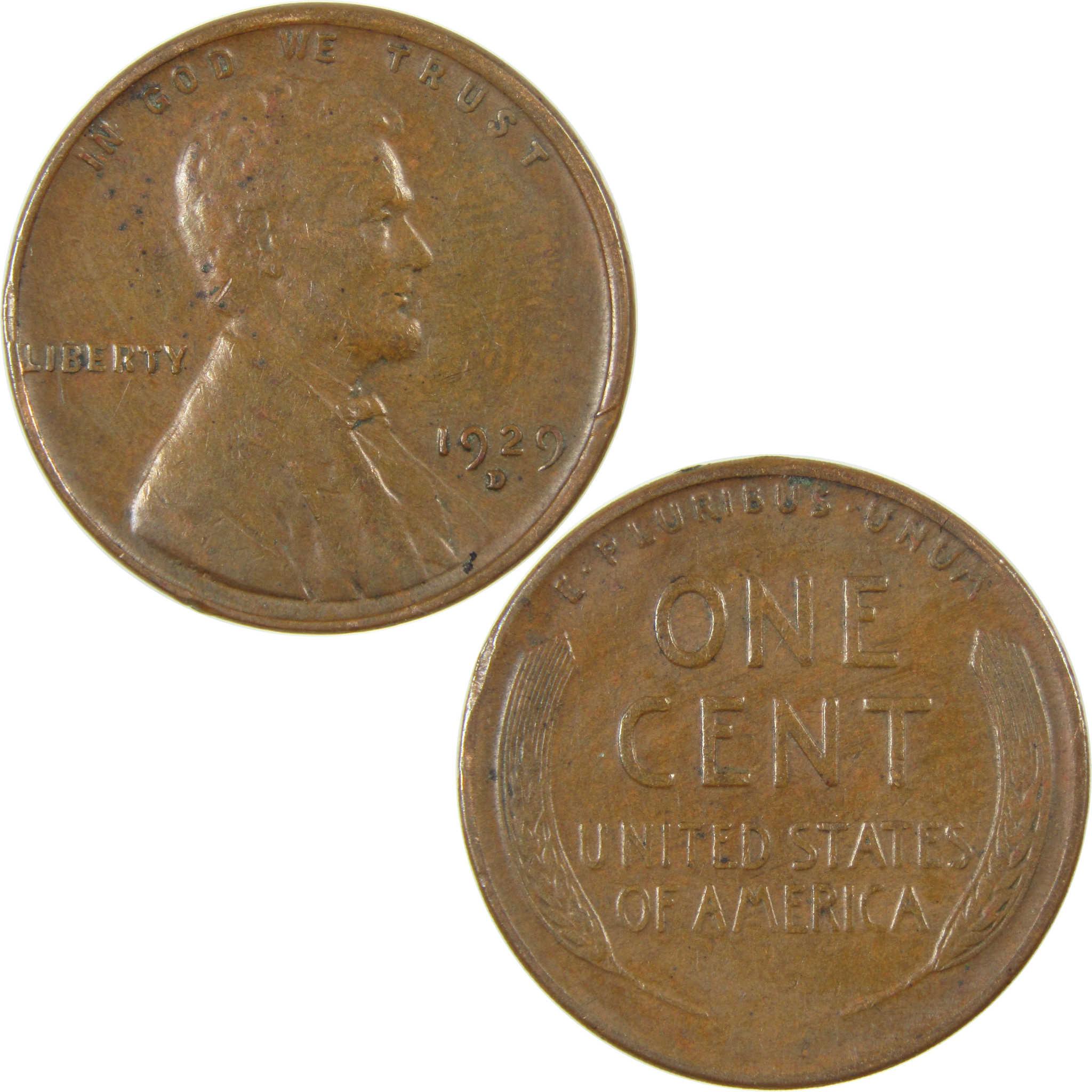 1929 D Lincoln Wheat Cent VF Very Fine Penny 1c Coin SKU:I27279