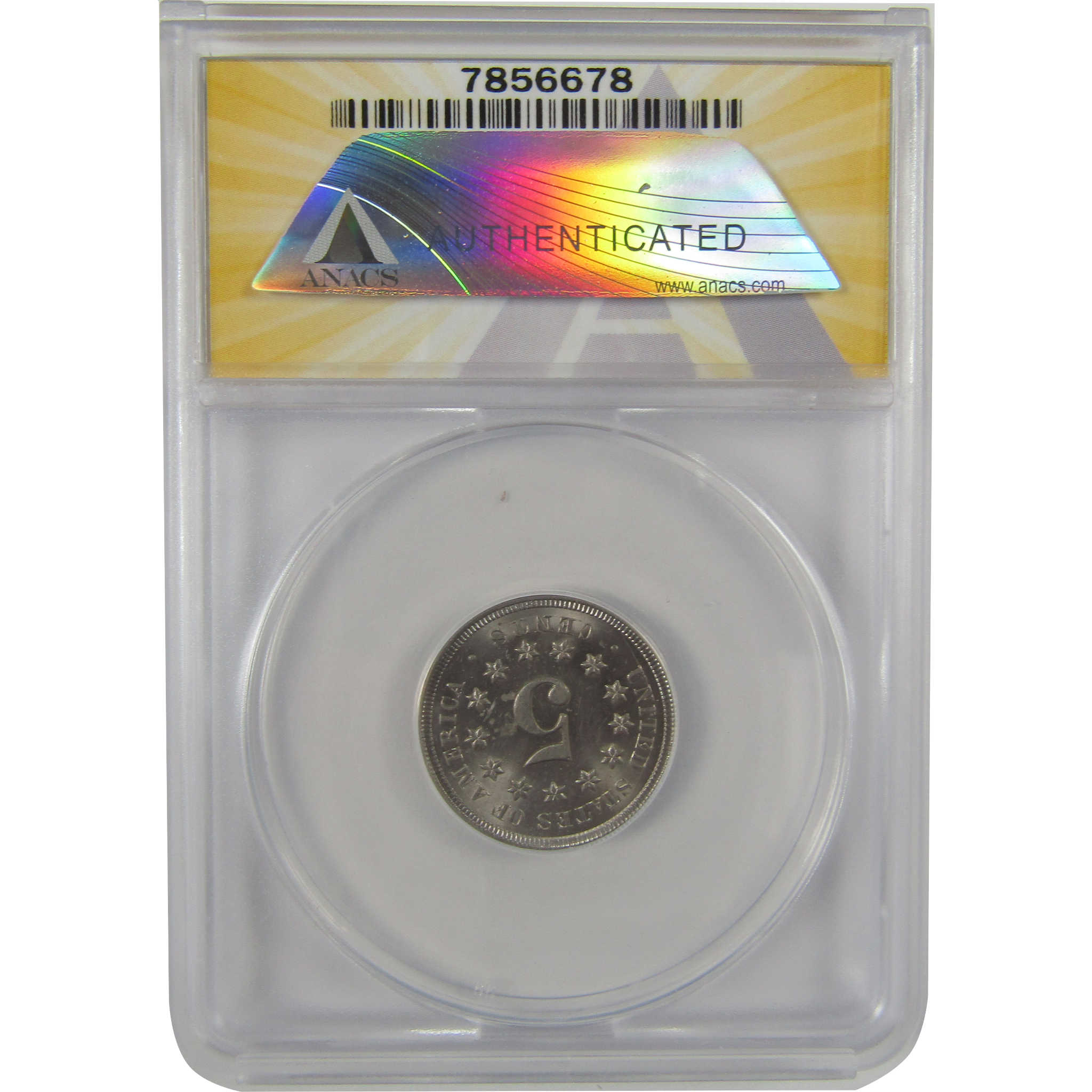 1868 Shield Nickel MS 63 ANACS Uncirculated 5c Coin SKU:CPC0819