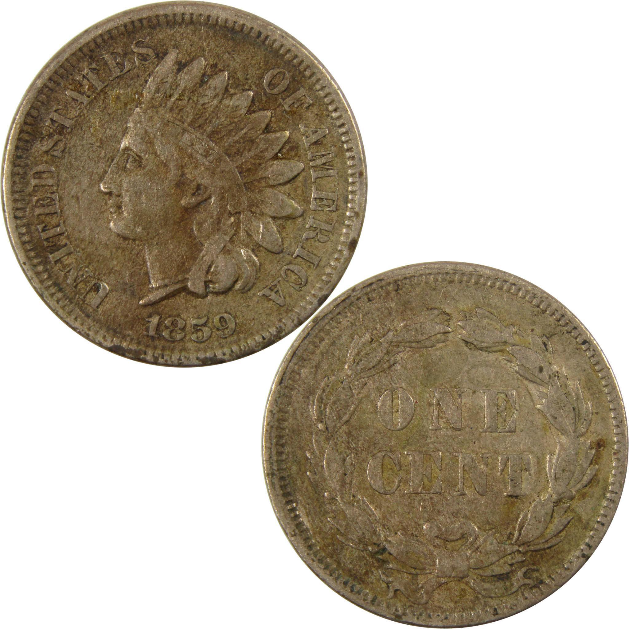 1859 Indian Head Cent VF Very Fine Penny 1c Coin SKU:CP1137