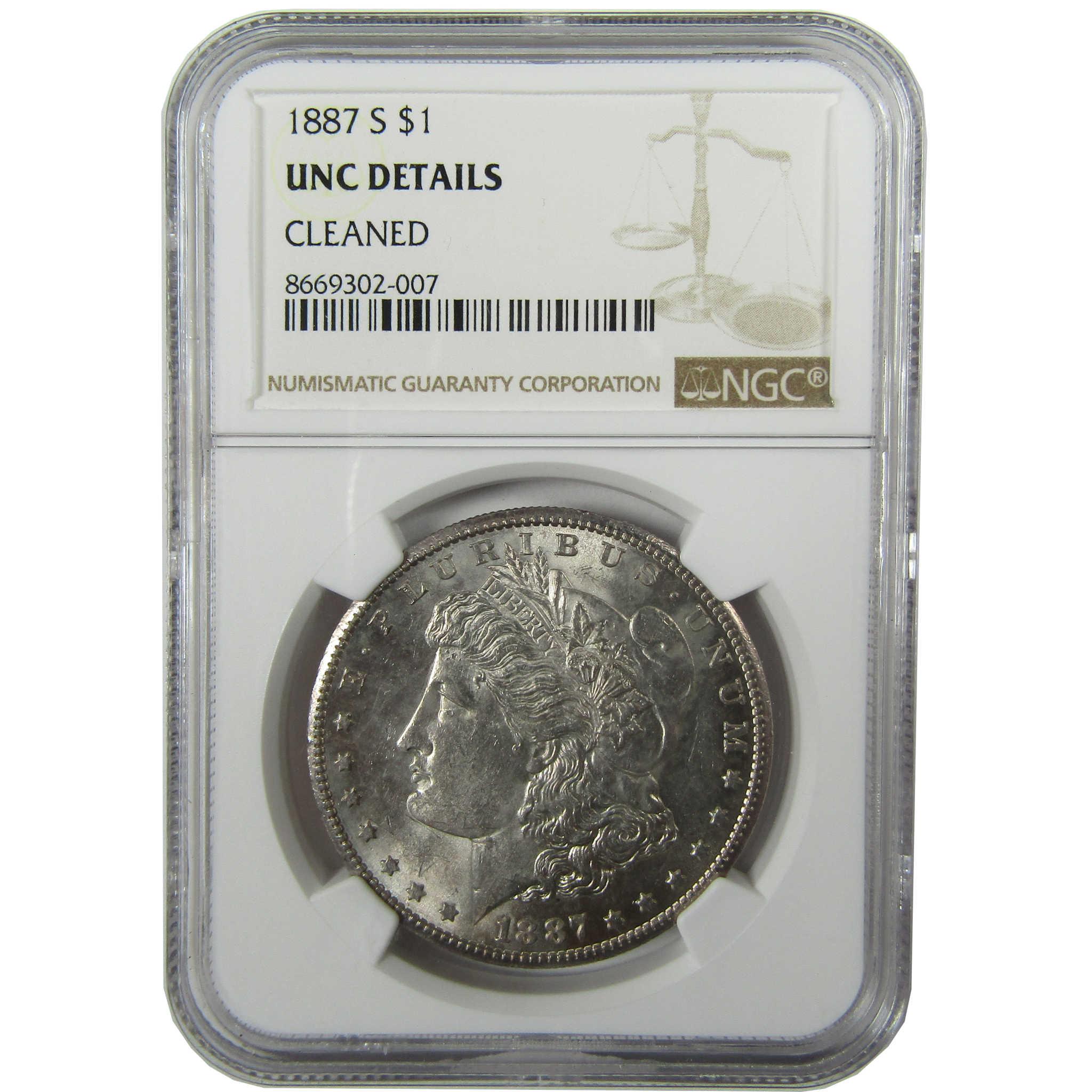 1887 S Morgan Silver Dollar Uncirculated Details NGC SKU:I27826 - Morgan coin - Morgan silver dollar - Morgan silver dollar for sale - Profile Coins & Collectibles