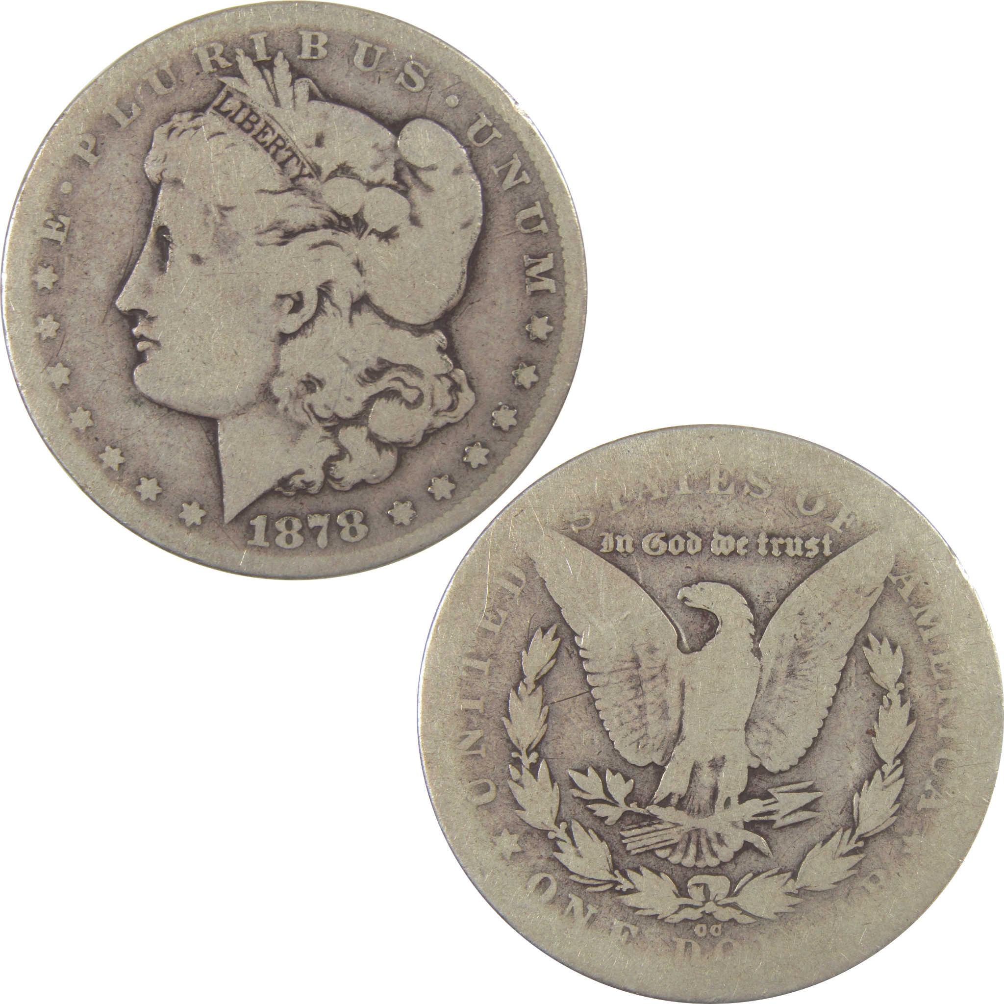 1878 CC Morgan Silver Dollar G Good $1 Coin Collectible SKU:I24811 - Morgan coin - Morgan silver dollar - Morgan silver dollar for sale - Profile Coins & Collectibles