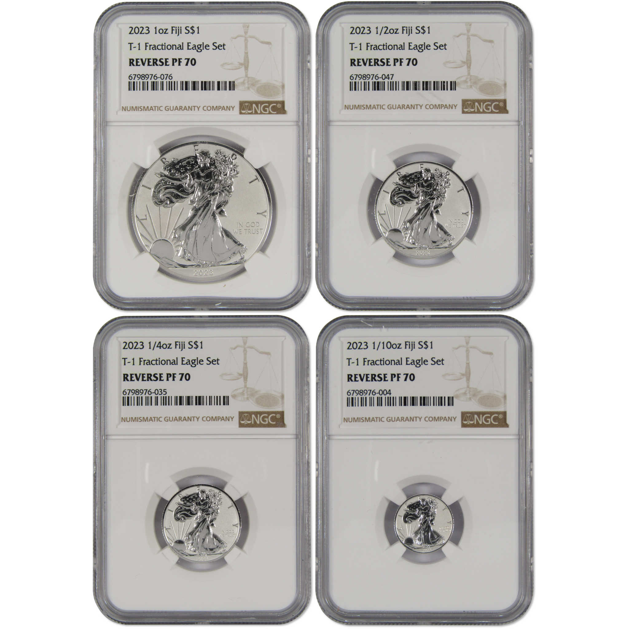 2023 Fiji Fractional Silver Eagle 4pc Set Reverse PF 70 NGC SKU:OPC102