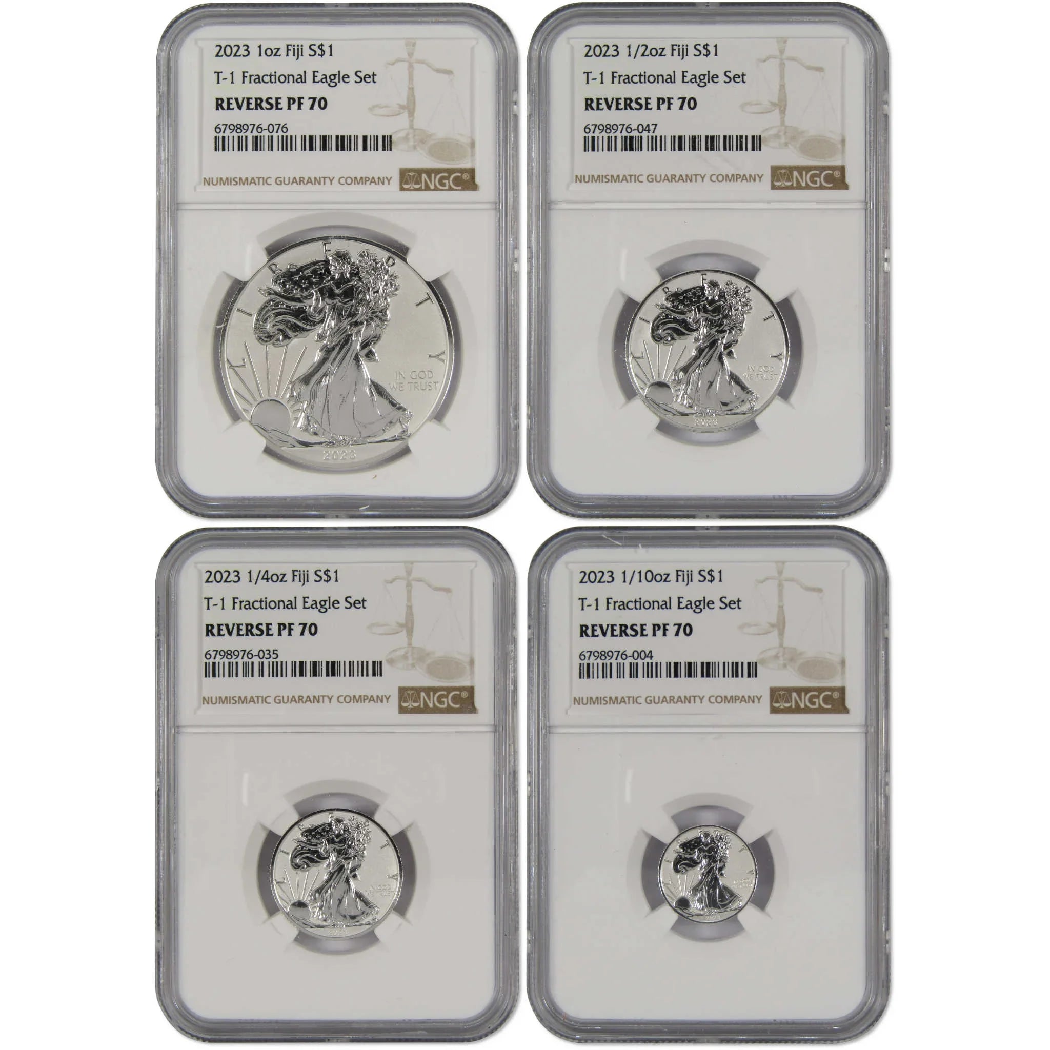 2023 Fiji Fractional Silver Eagle 4pc Set Reverse PF 70 NGC SKU:OPC102