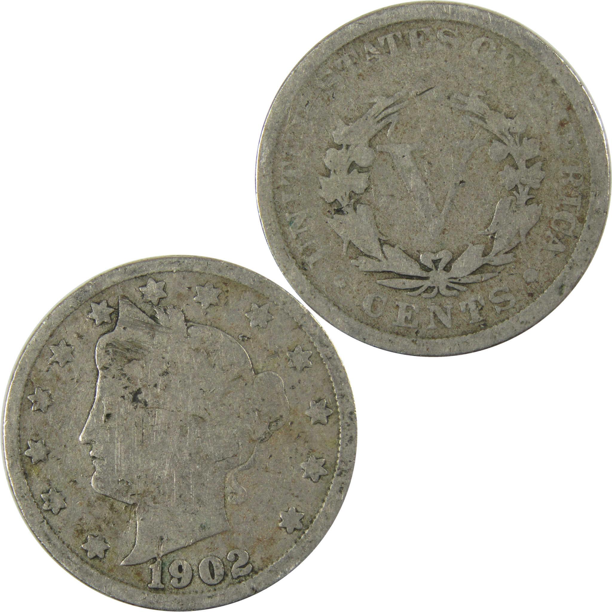 1902 Liberty Head V Nickel G Good 5c Coin SKU:I27215
