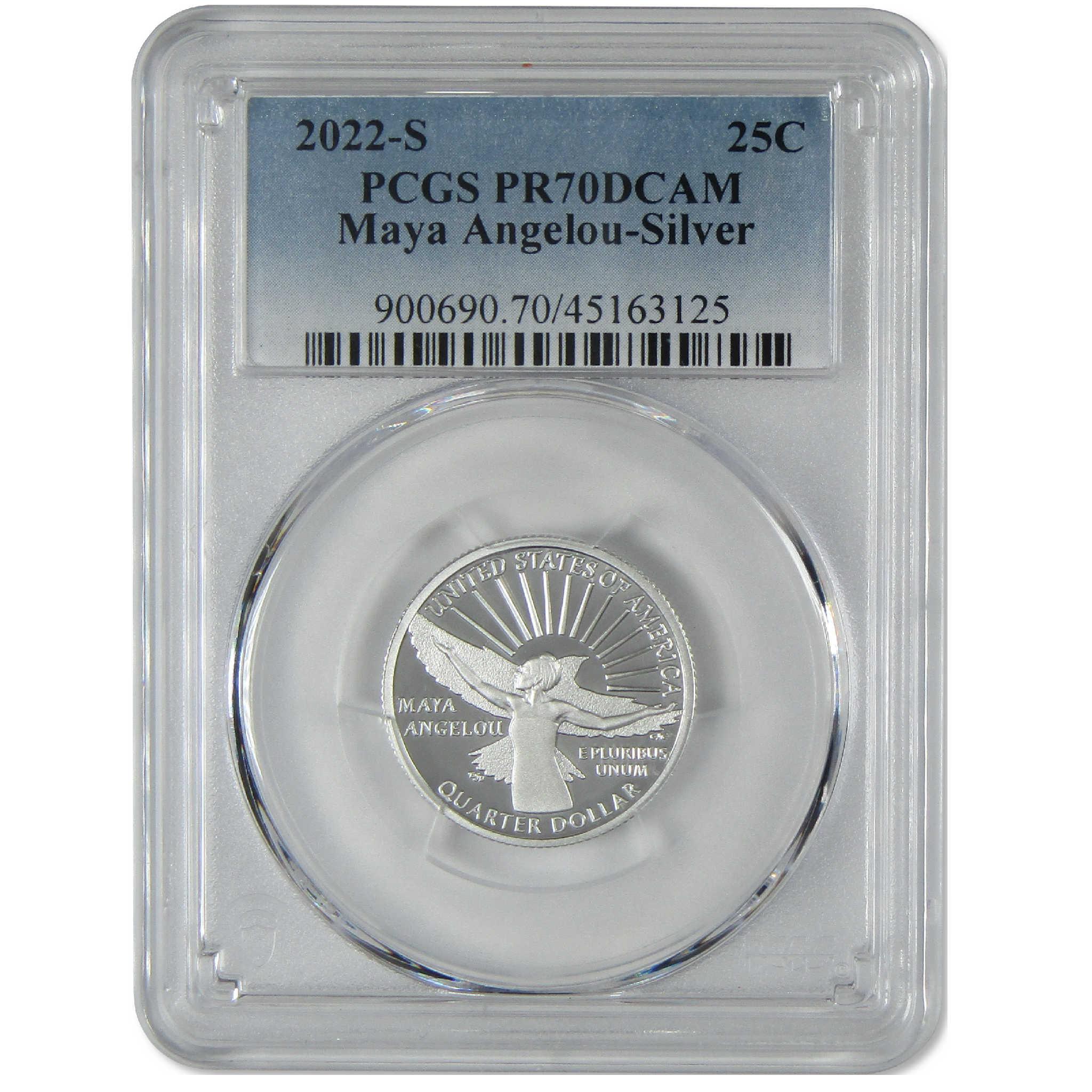 2022 S Maya Angelou American Women Silver Quarter PR 70 DCAM PCGS