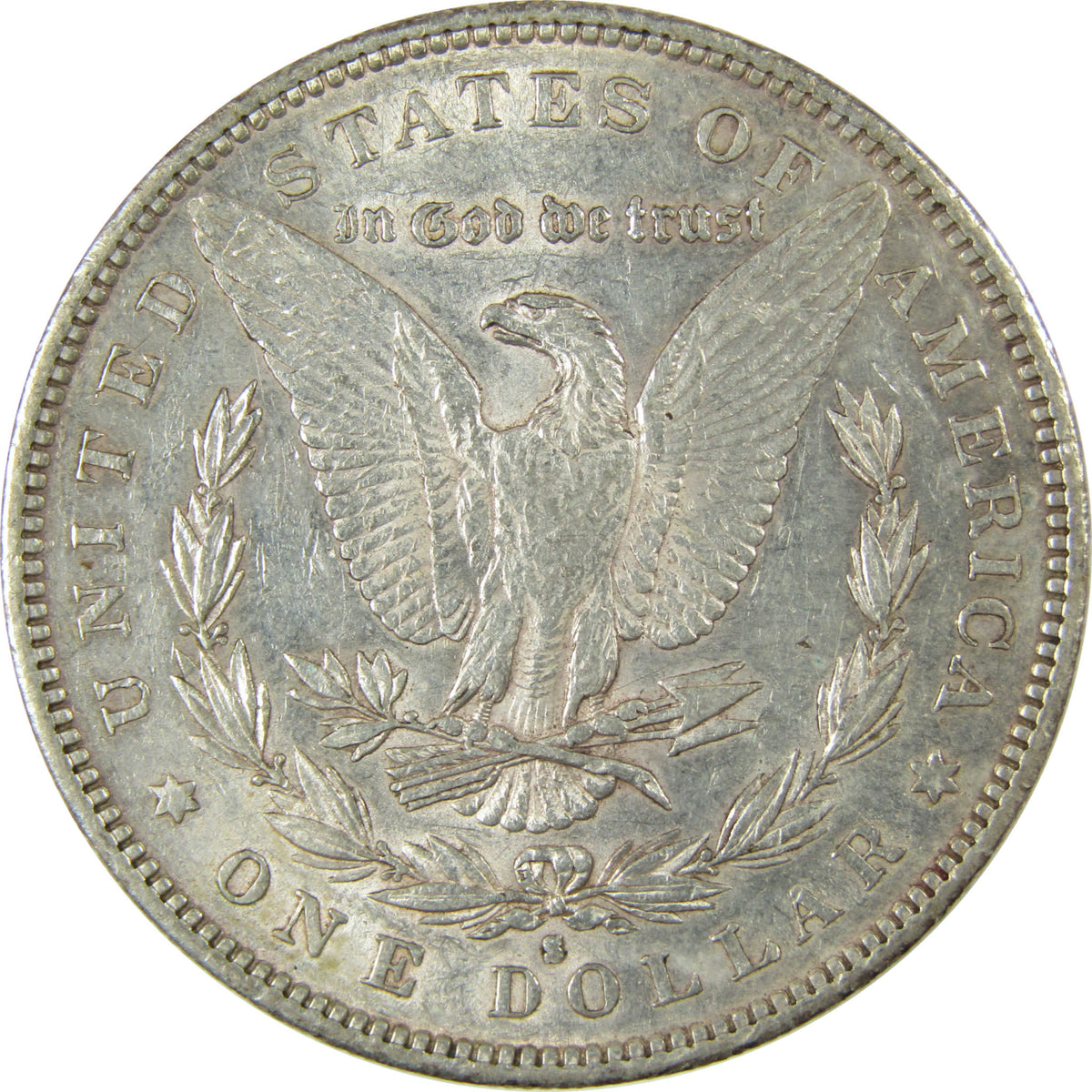 1890 S Morgan Silver Dollar AU About Uncirculated $1 Coin SKU:CP1585 - Morgan coin - Morgan silver dollar - Morgan silver dollar for sale - Profile Coins & Collectibles